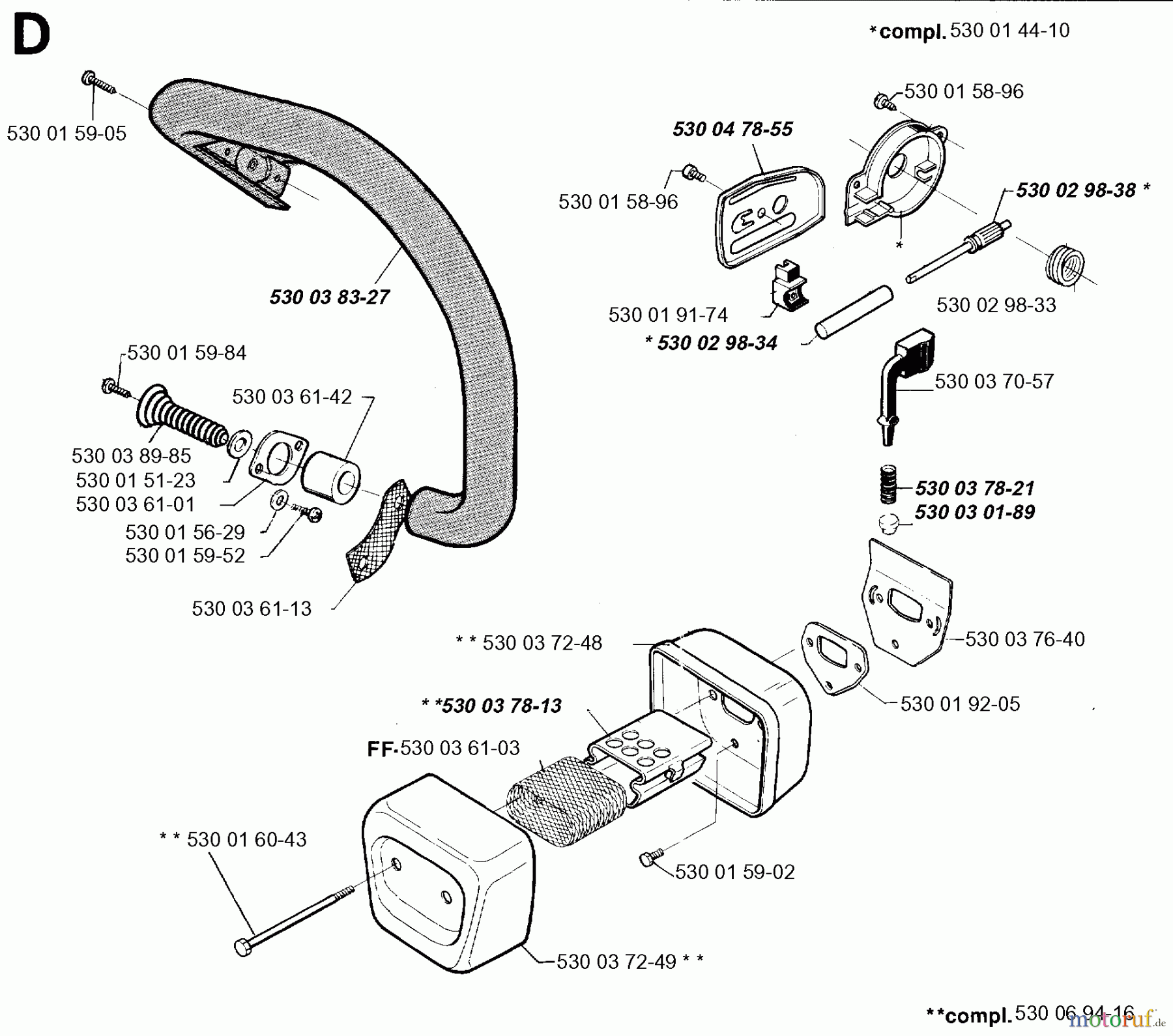  Jonsered Motorsägen 2040 - Jonsered Chainsaw (1996-10) HANDLE