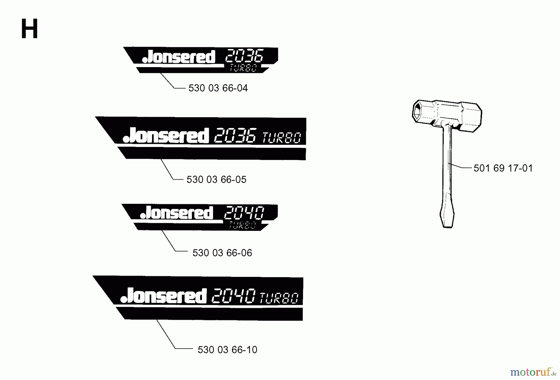  Jonsered Motorsägen 2040 - Jonsered Chainsaw (2002-01) DECALS