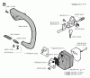 Jonsered 2045 - Chainsaw (1994-09) Listas de piezas de repuesto y dibujos FRONT HANDLE MUFFLER OIL PUMP