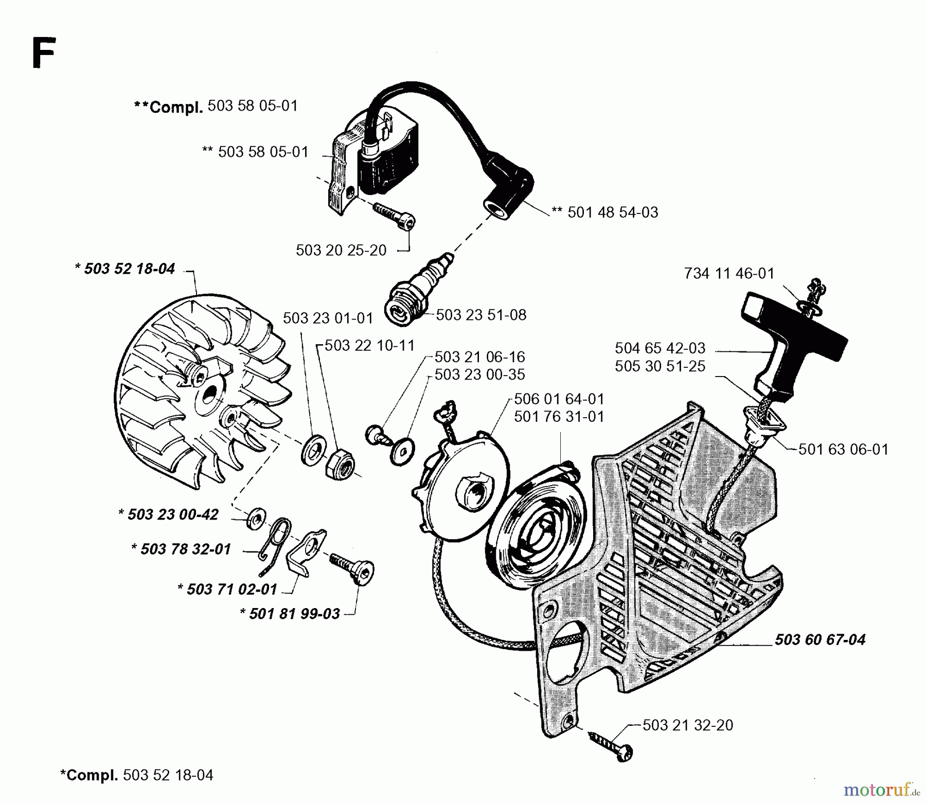 Jonsered Motorsägen 2041 - Jonsered Chainsaw (1994-09) STARTER