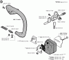 Jonsered 2041 - Chainsaw (1994-12) Listas de piezas de repuesto y dibujos FRONT HANDLE MUFFLER OIL PUMP