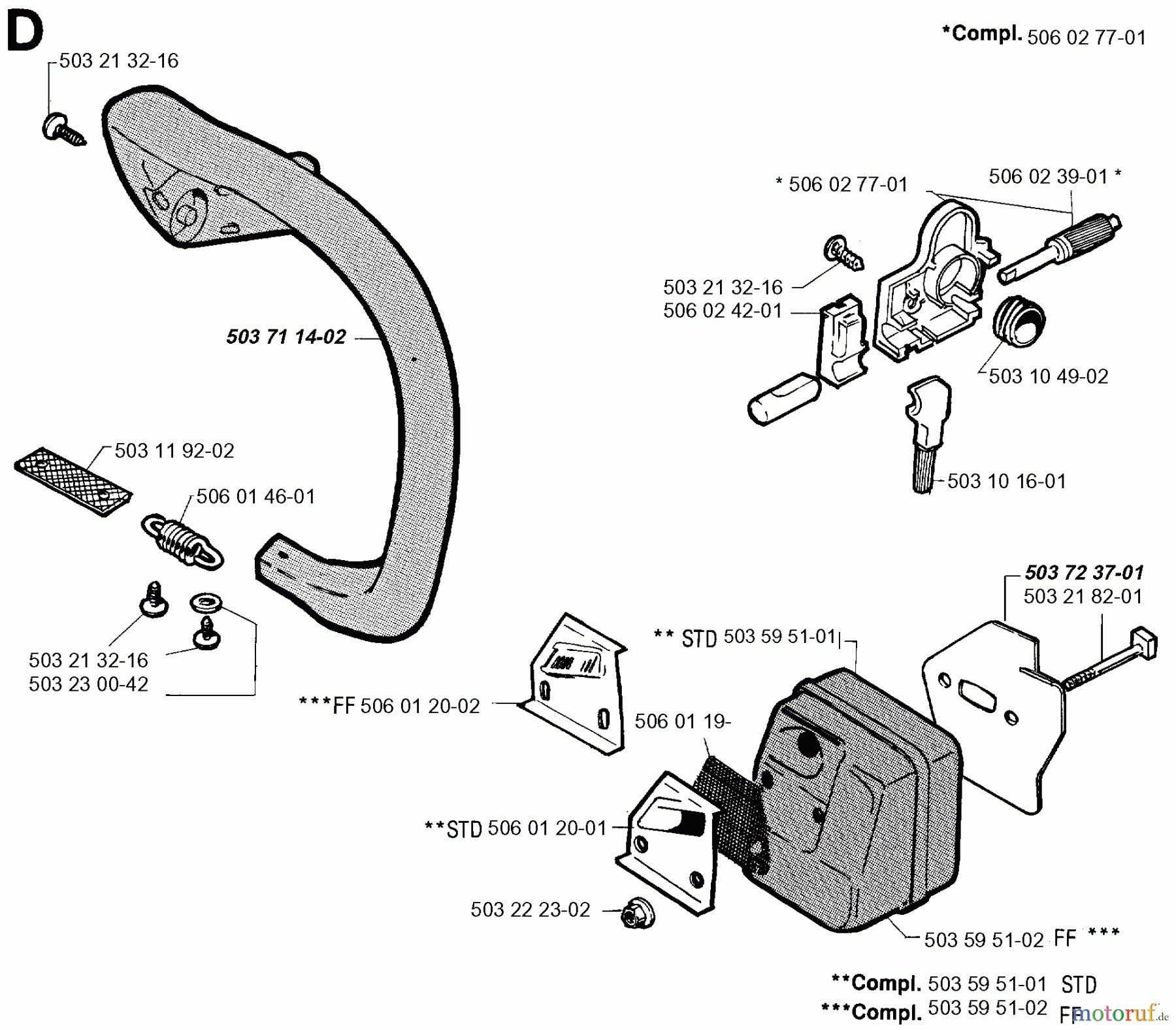  Jonsered Motorsägen 2041 - Jonsered Chainsaw (1994-12) FRONT HANDLE MUFFLER OIL PUMP