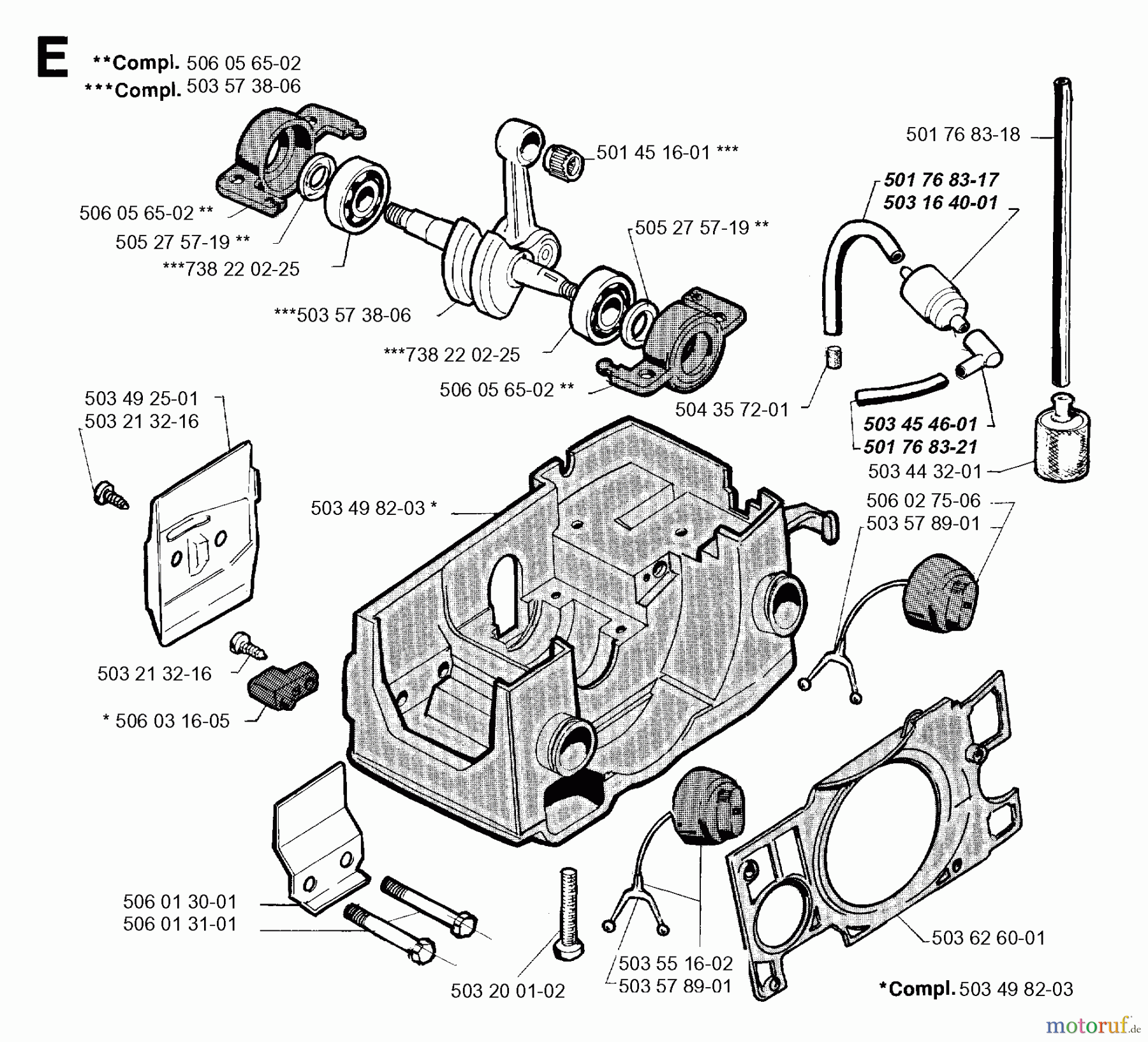  Jonsered Motorsägen 2041 - Jonsered Chainsaw (1996-05) CRANKCASE
