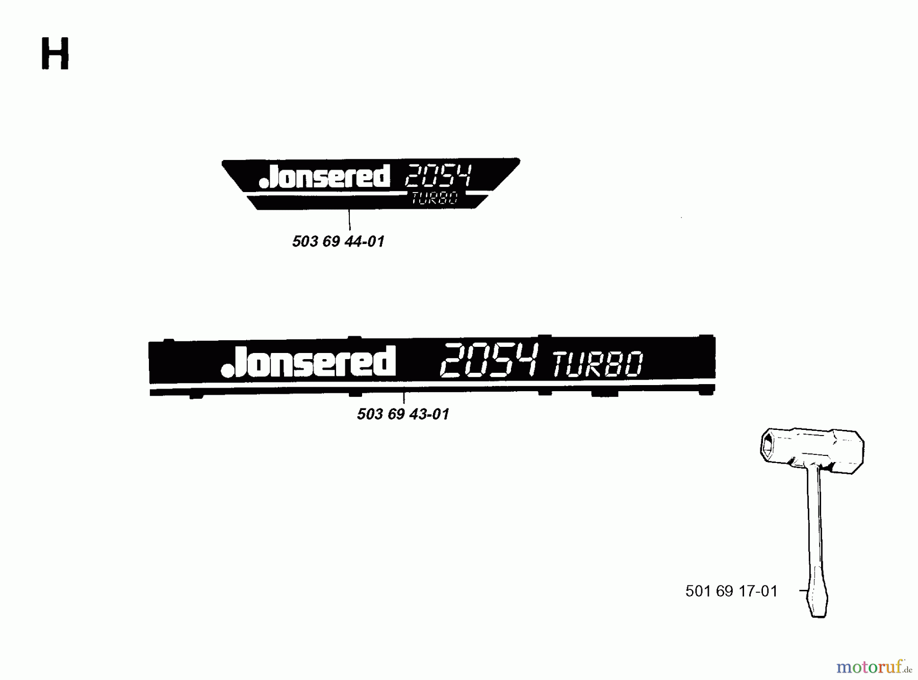  Jonsered Motorsägen 2054 - Jonsered Chainsaw (1993-08) DECALS