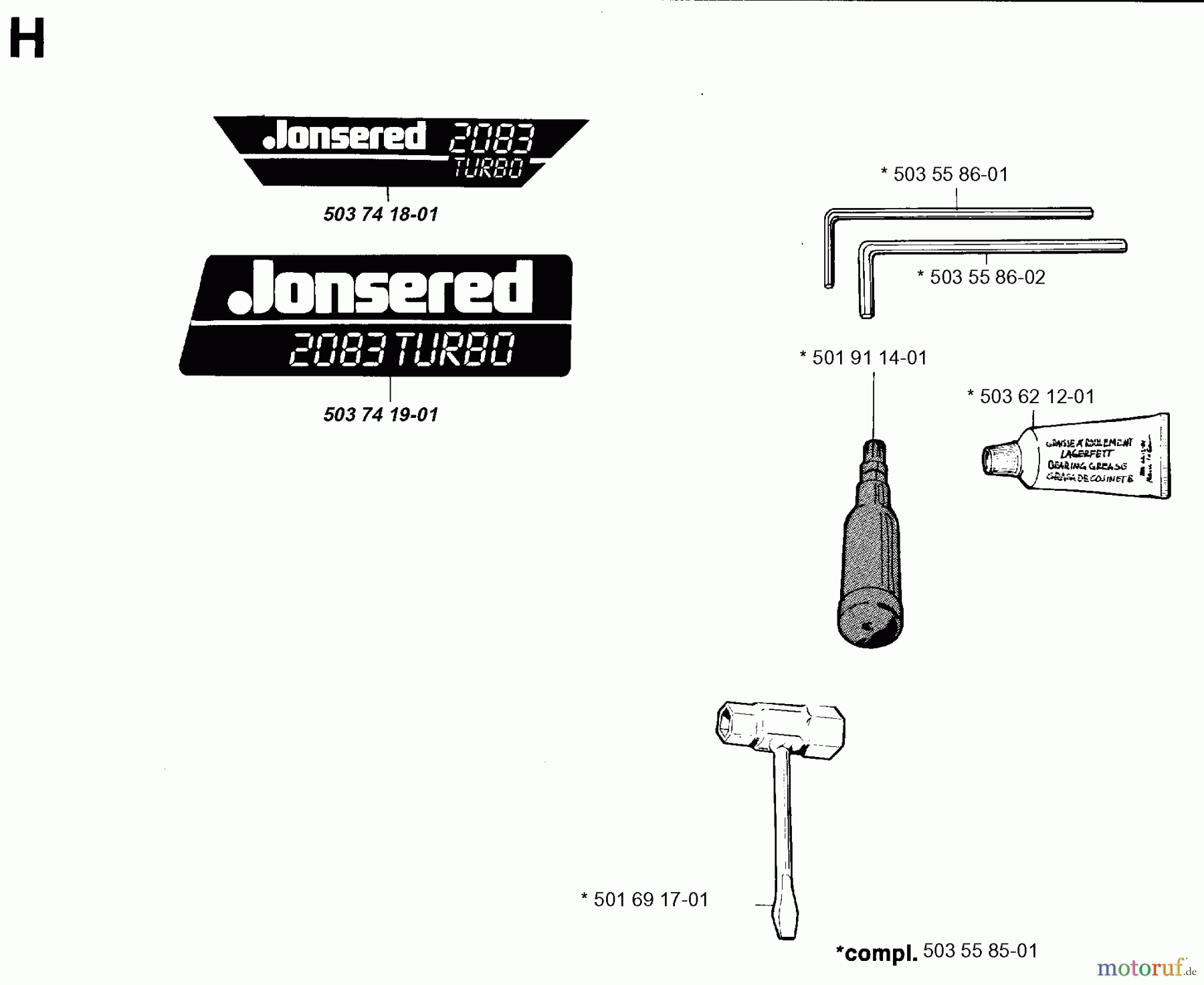  Jonsered Motorsägen 2083 - Jonsered Chainsaw (1995-05) ACCESSORIES #2