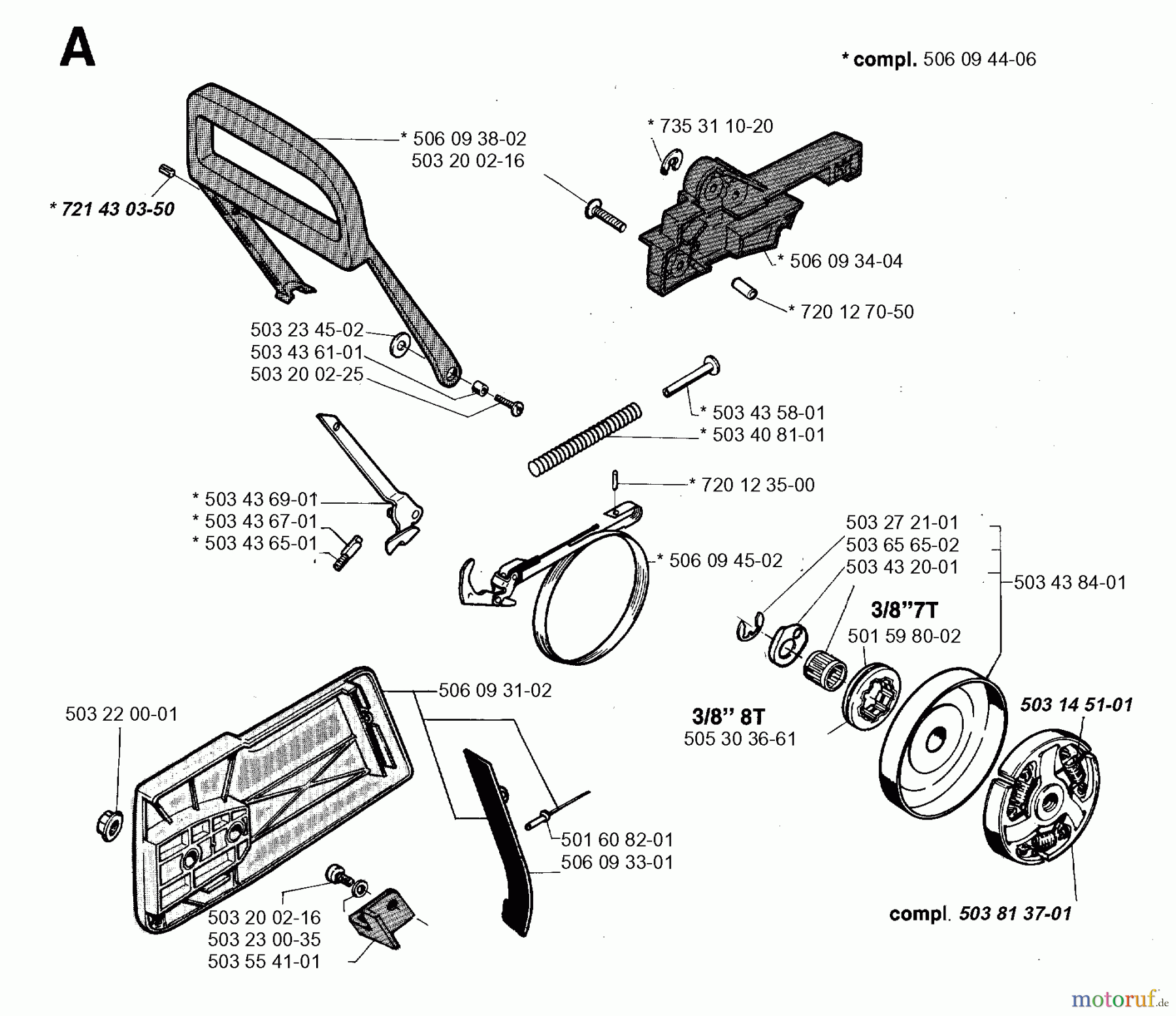  Jonsered Motorsägen 2083 - Jonsered Chainsaw (1995-05) CHAIN BRAKE CLUTCH COVER