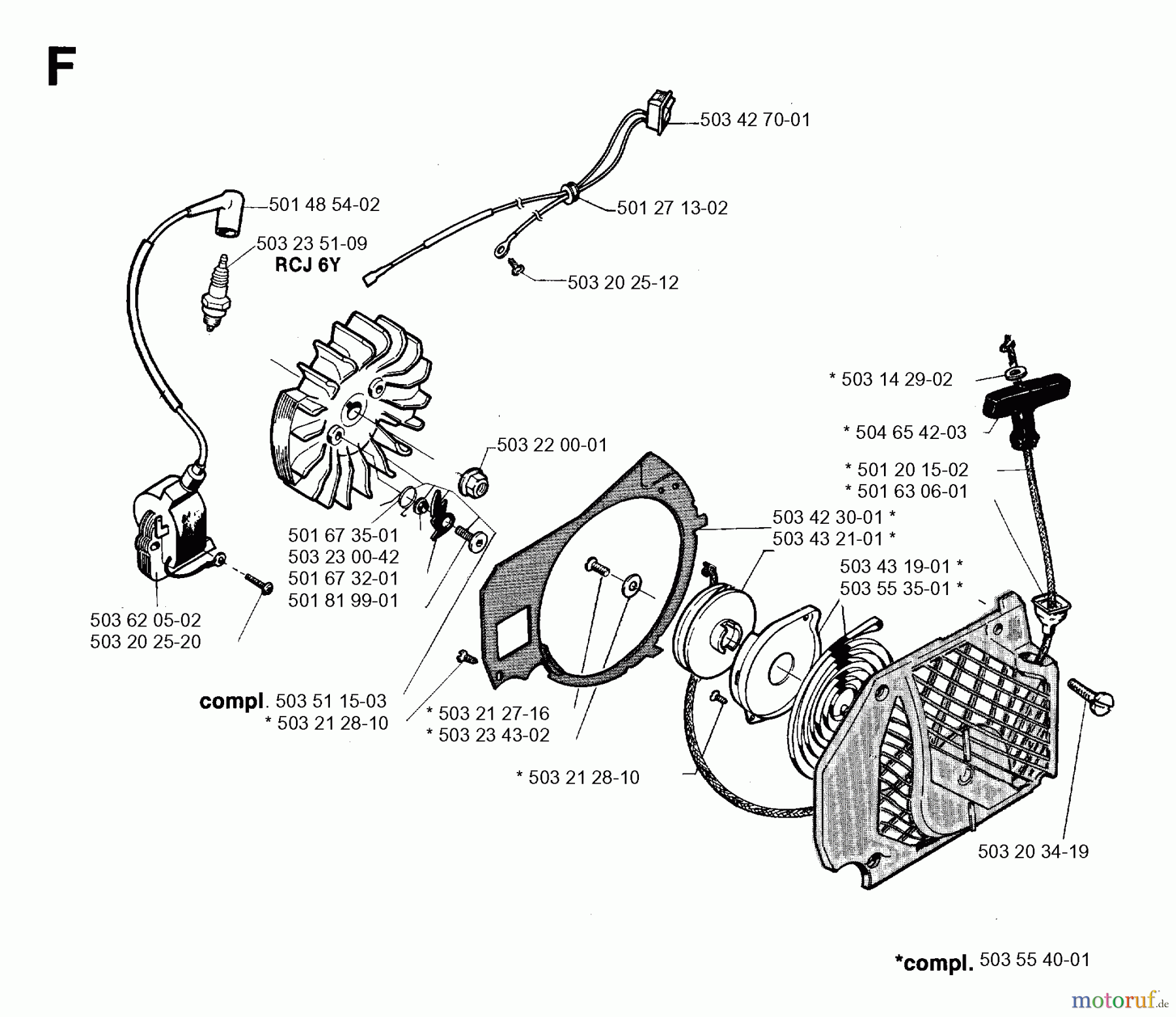  Jonsered Motorsägen 2083 - Jonsered Chainsaw (1995-05) STARTER