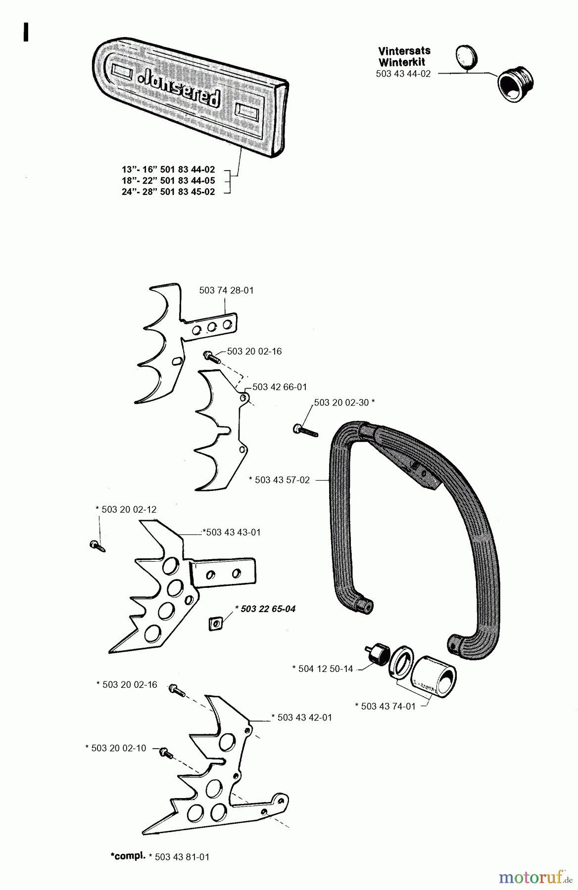  Jonsered Motorsägen 2083 - Jonsered Chainsaw (1996-08) ACCESSORIES #1
