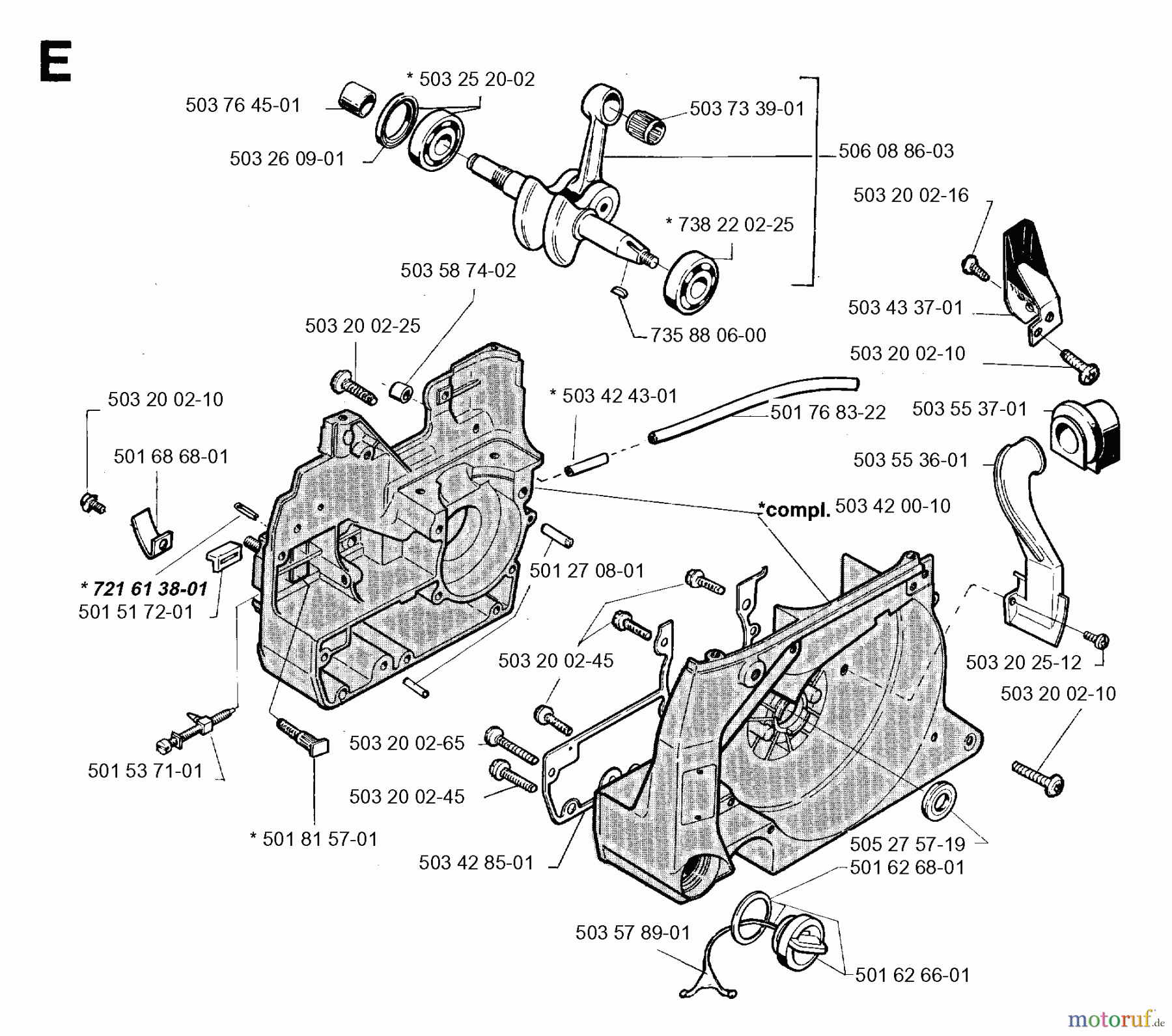  Jonsered Motorsägen 2083 - Jonsered Chainsaw (1996-08) CRANKCASE