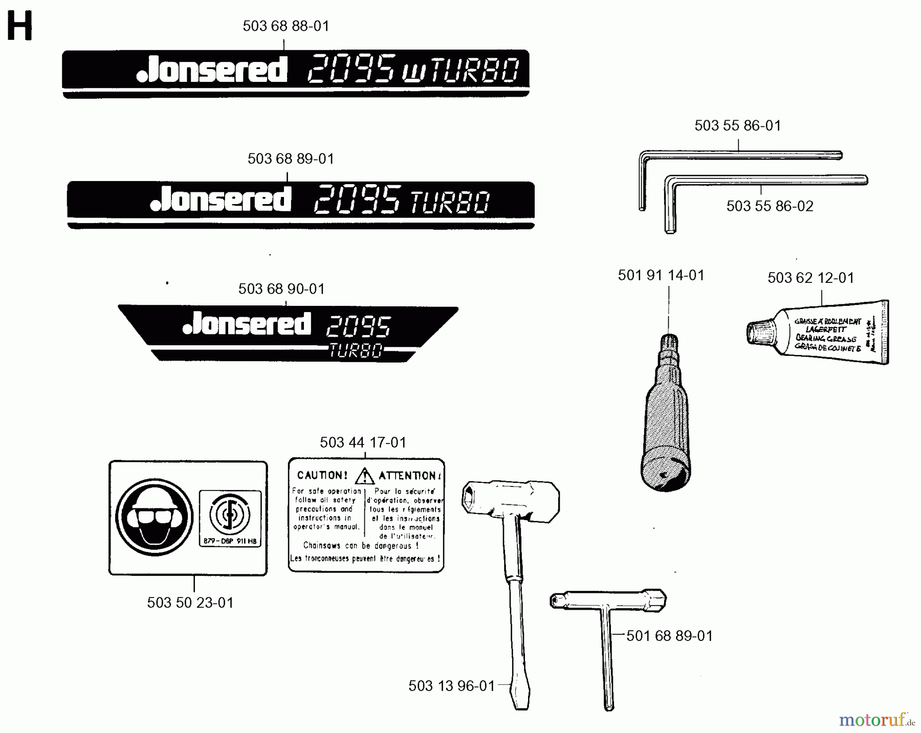  Jonsered Motorsägen 2095 - Jonsered Chainsaw (1994-05) ACCESSORIES #2
