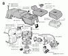 Jonsered 2095 - Chainsaw (1994-05) Listas de piezas de repuesto y dibujos CYLINDER PISTON MUFFLER