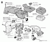 Jonsered 2095 - Chainsaw (1995-09) Listas de piezas de repuesto y dibujos CYLINDER PISTON MUFFLER