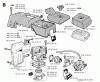 Jonsered 2095 - Chainsaw (1996-10) Listas de piezas de repuesto y dibujos CYLINDER PISTON MUFFLER