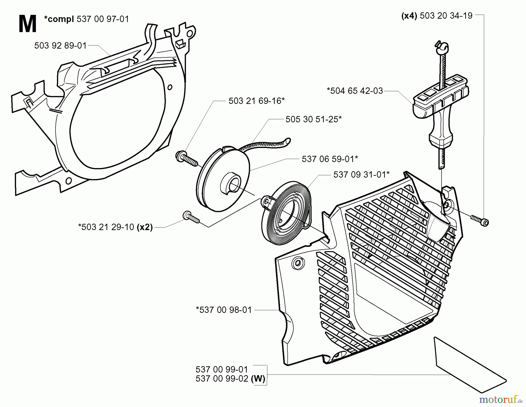 Jonsered Motorsägen 2159 - Jonsered Chainsaw (2001-07) STARTER