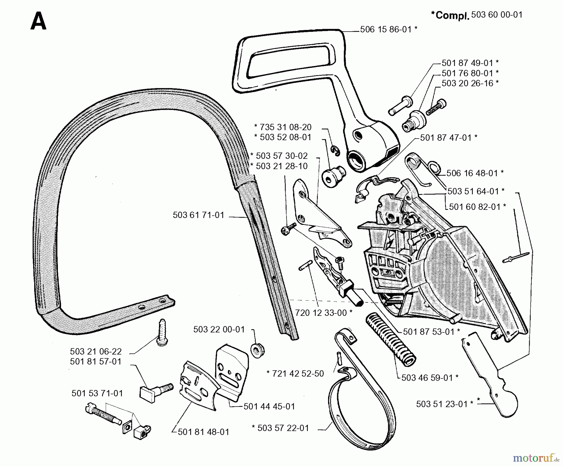  Jonsered Motorsägen 625 - Jonsered Chainsaw (1994-05) CHAIN BRAKE