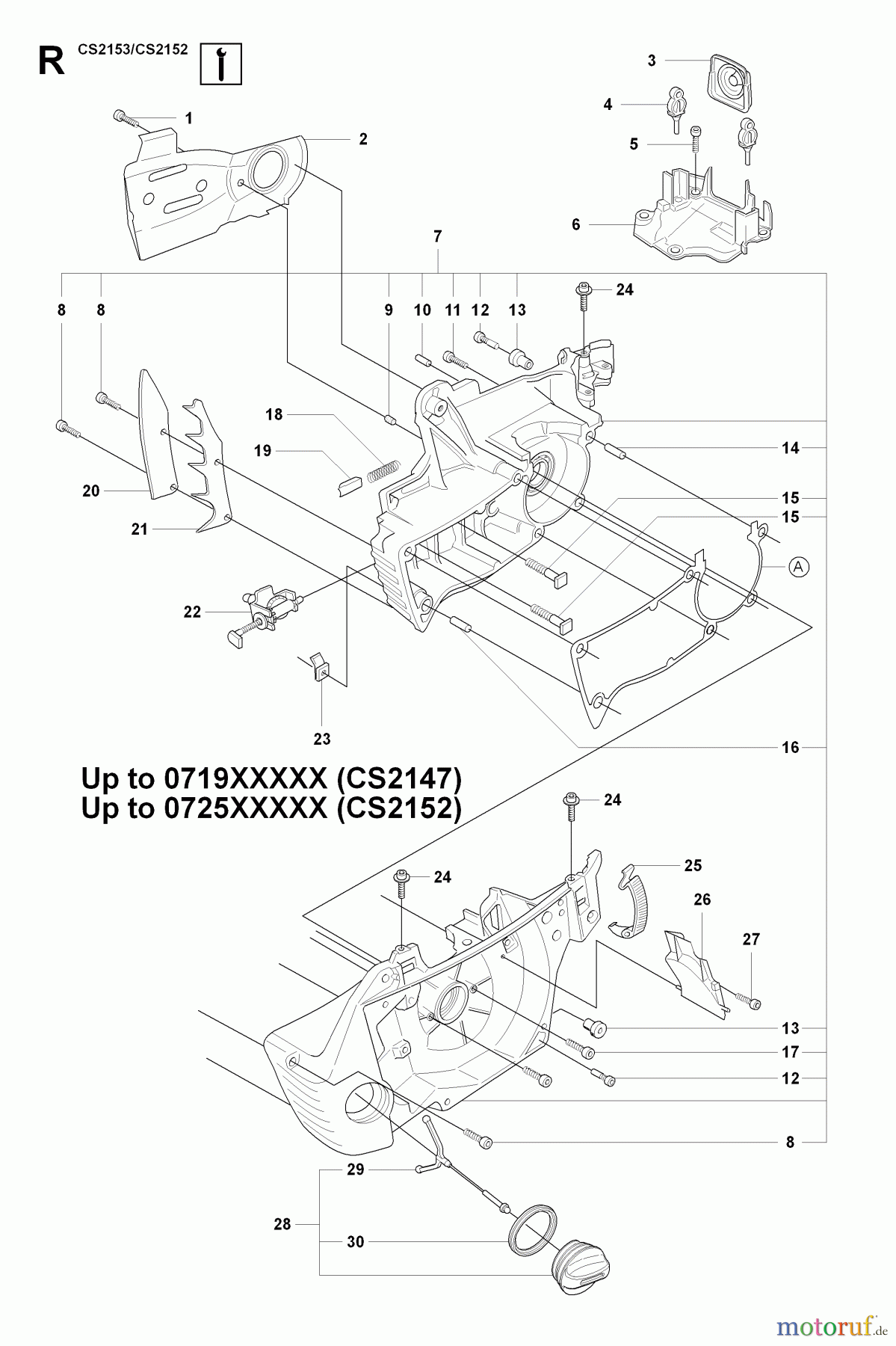  Jonsered Motorsägen CS2152 - Jonsered Chainsaw (2007-08) SERVICE UPDATES #1