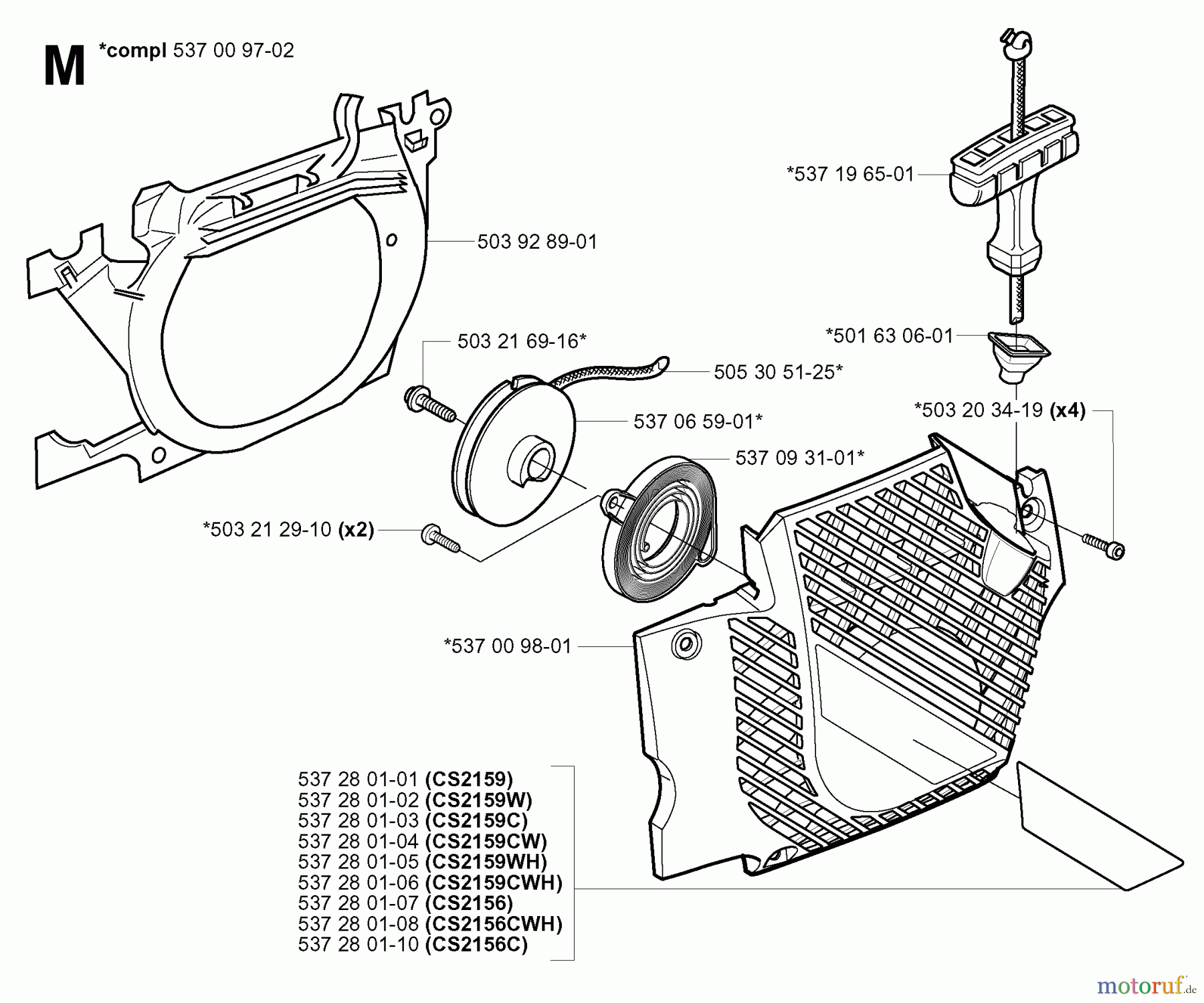  Jonsered Motorsägen CS2156 EPA - Jonsered Chainsaw (2005-02) STARTER