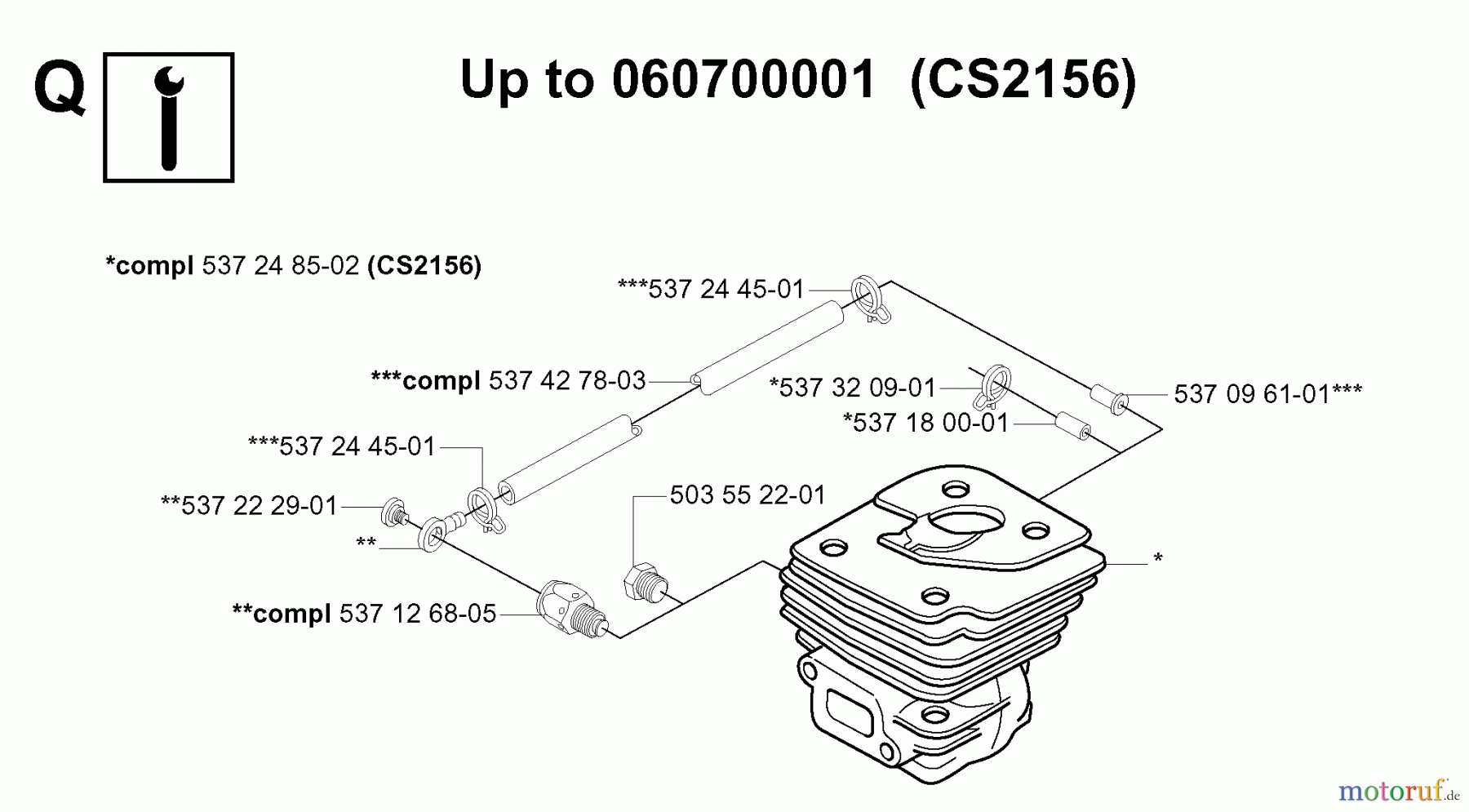  Jonsered Motorsägen CS2159 EPA - Jonsered Chainsaw (2006-02) CYLINDER PISTON #1