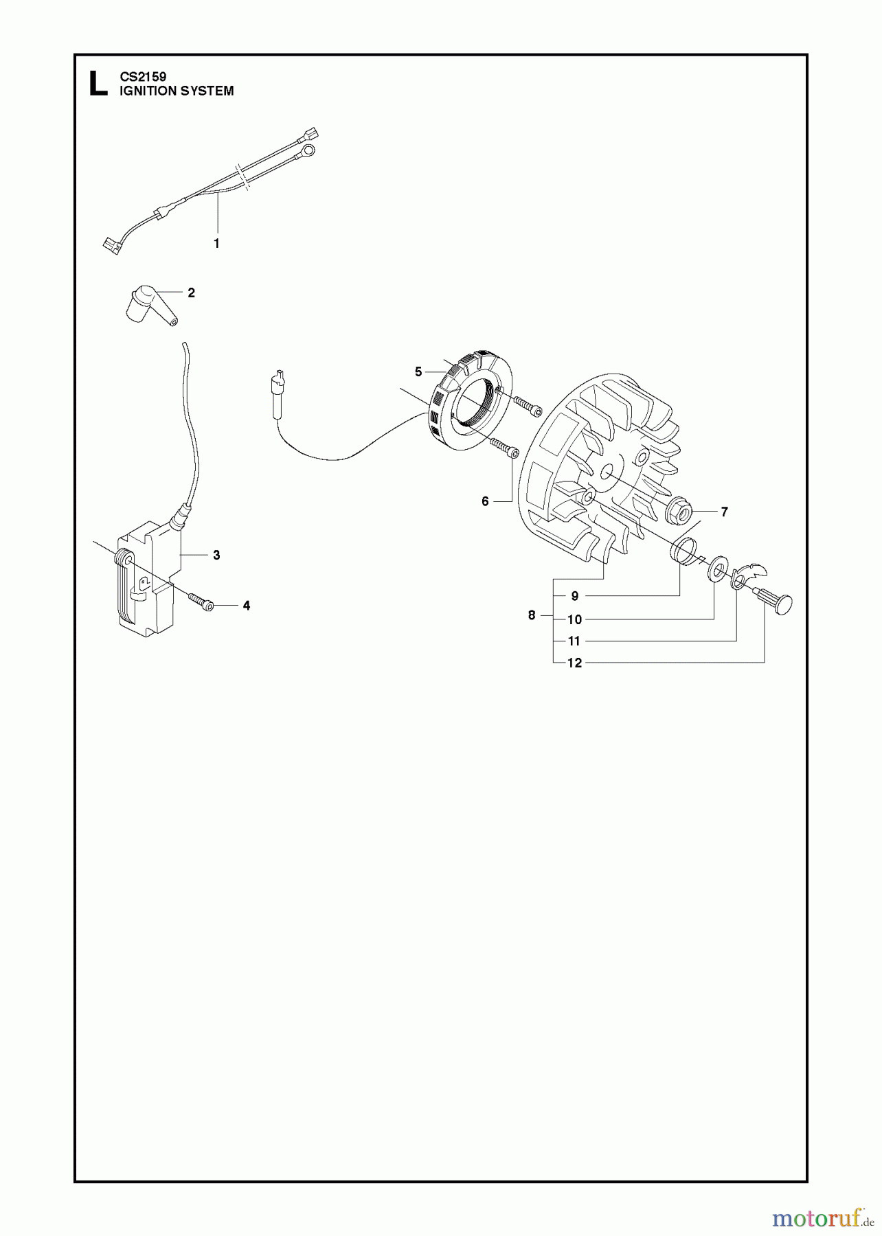  Jonsered Motorsägen CS2159 - Jonsered Chainsaw (2011-05) IGNITION SYSTEM