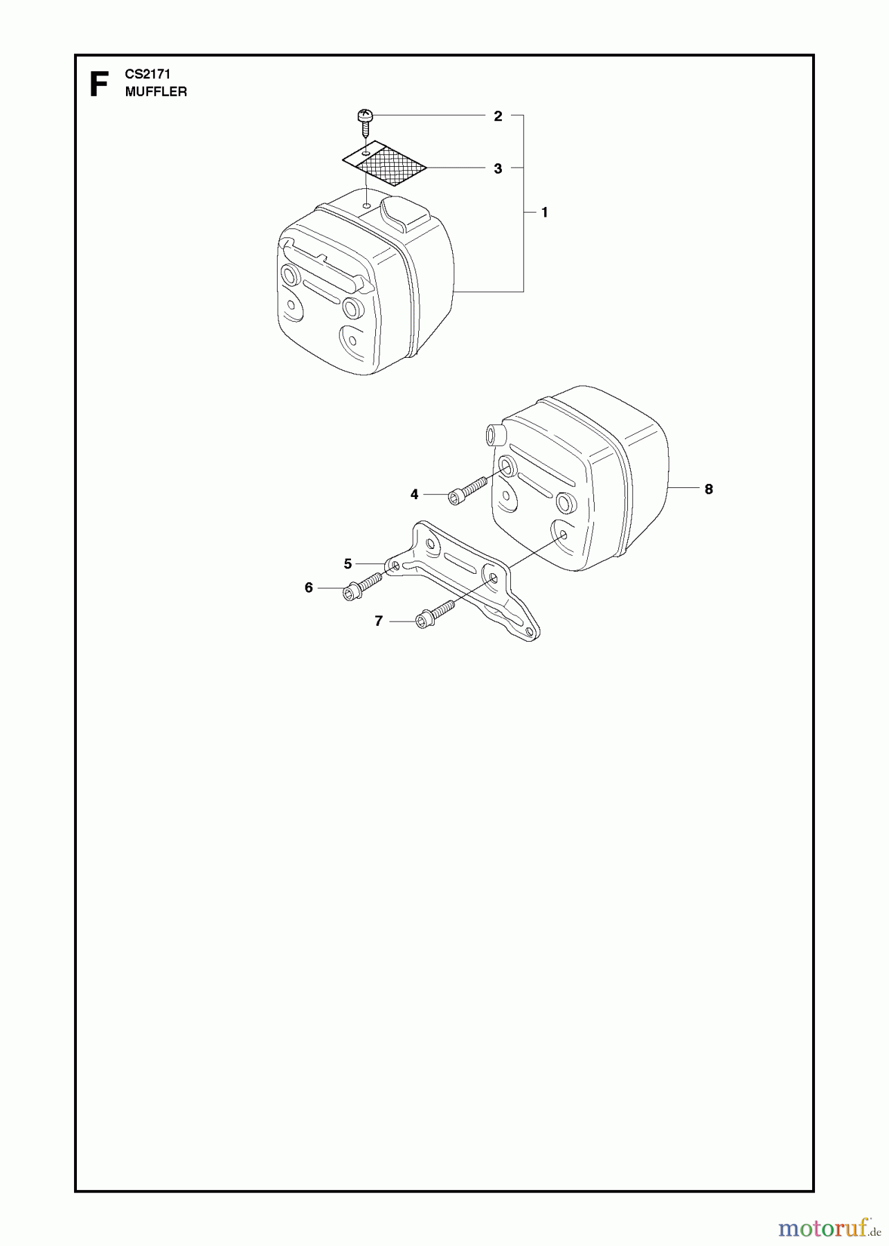 Jonsered Motorsägen CS2171 - Jonsered Chainsaw (2010-05) MUFFLER