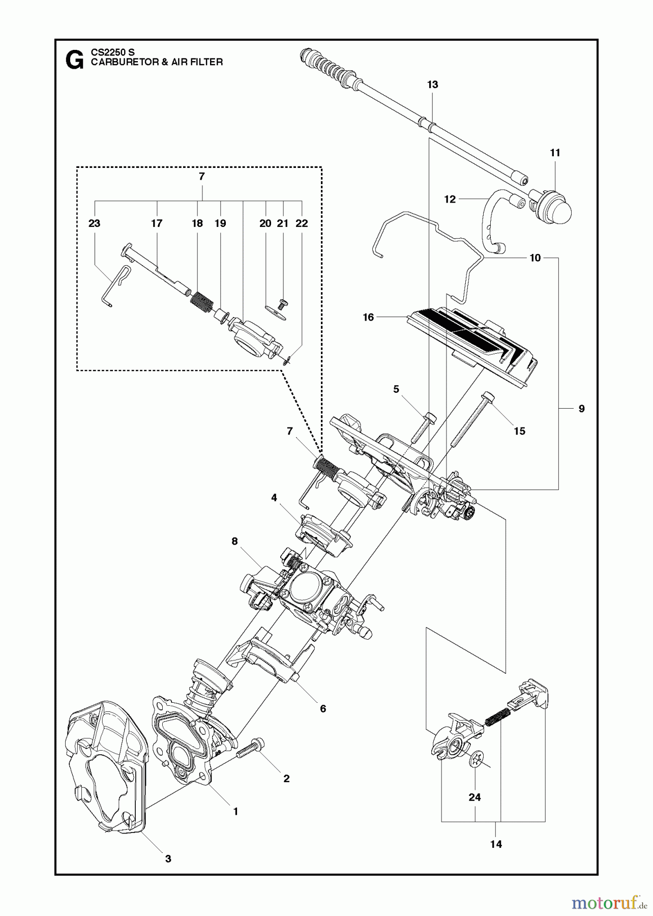  Jonsered Motorsägen CS2250 S - Jonsered Chainsaw (2011-07) CARBURETOR AIR FILTER