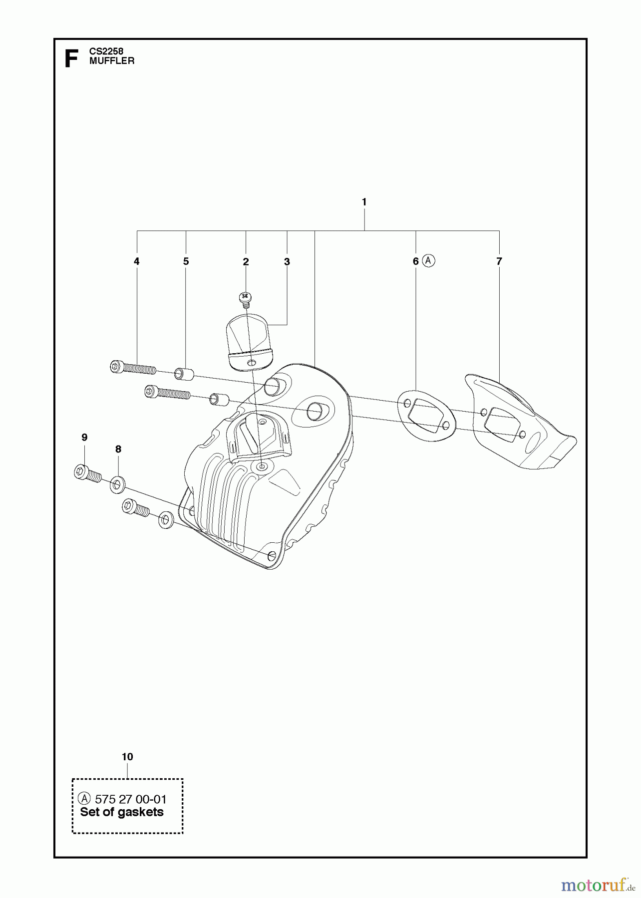  Jonsered Motorsägen CS2258 - Jonsered Chainsaw (2012-05) MUFFLER
