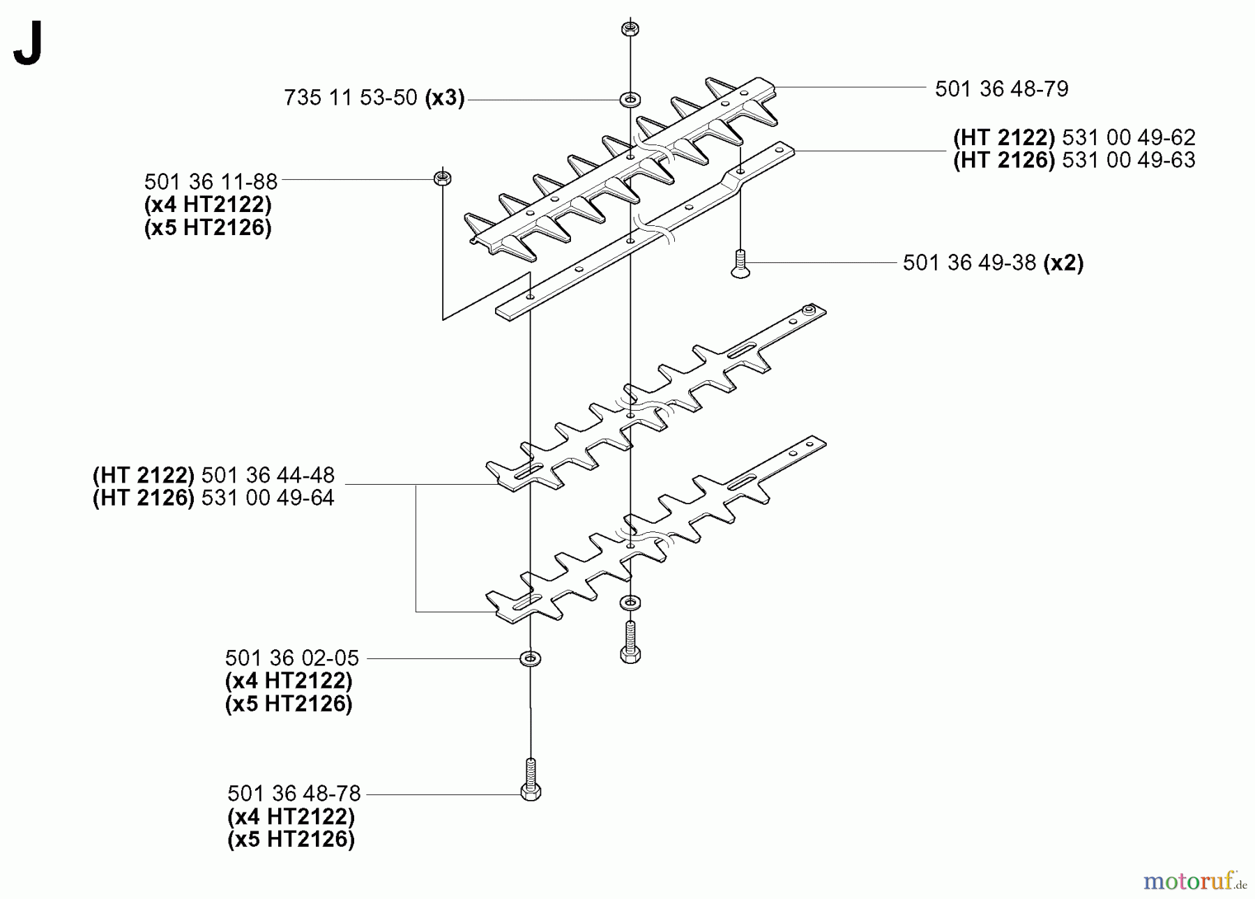  Jonsered Heckenscheren HT2122 - Jonsered Hedge Trimmer (2000-03) CUTTING EQUIPMENT