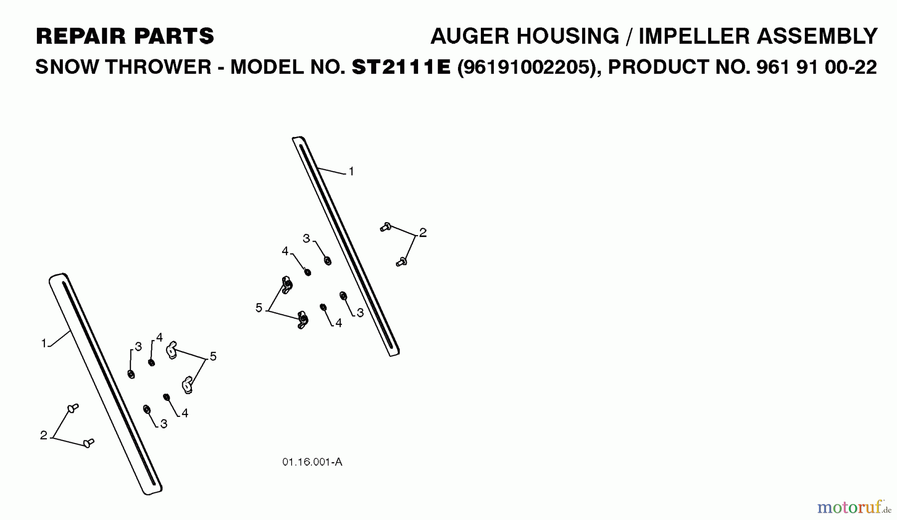  Jonsered Schneefräsen ST 2111 E (96191002205) - Jonsered Snow Thrower (2008-08) AUGER HOUSING IMPELLER #6