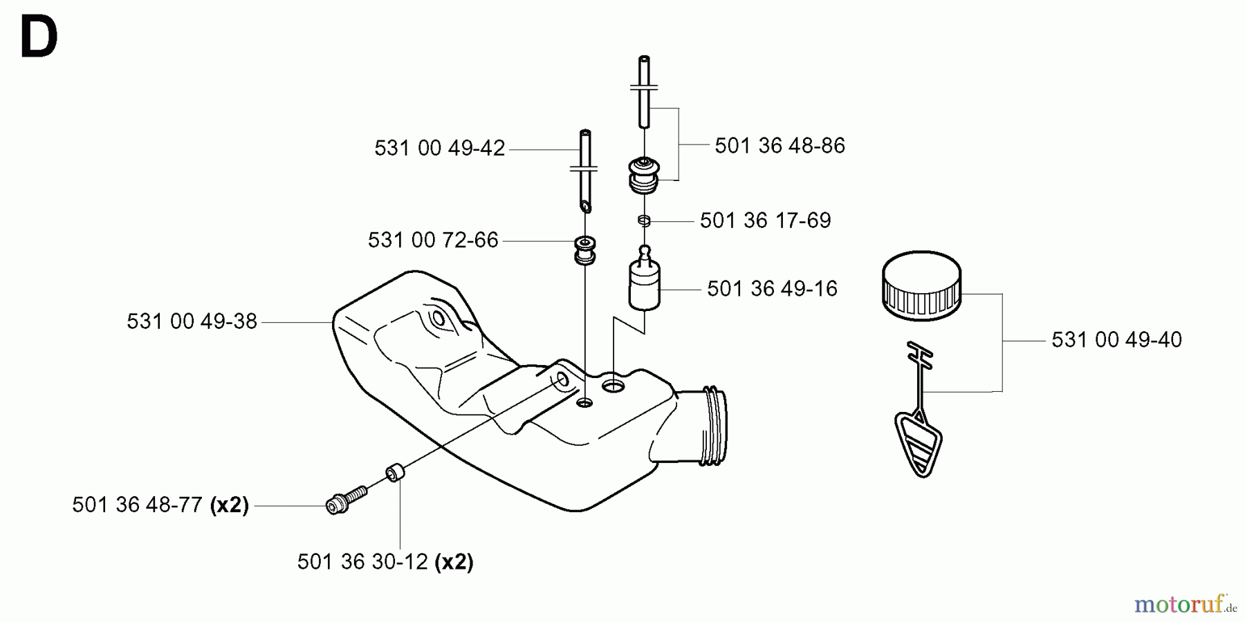  Jonsered Heckenscheren HT2122 - Jonsered Hedge Trimmer (2000-03) FUEL TANK