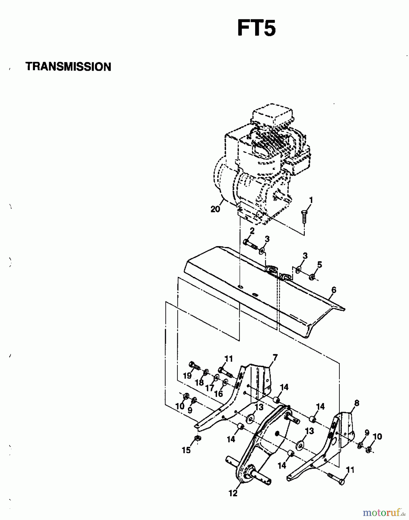  Jonsered Motorhacken / Kultivierer RT5 (954003451) - Jonsered Rear-Tine Tiller (1997-01) TRANSMISSION #2