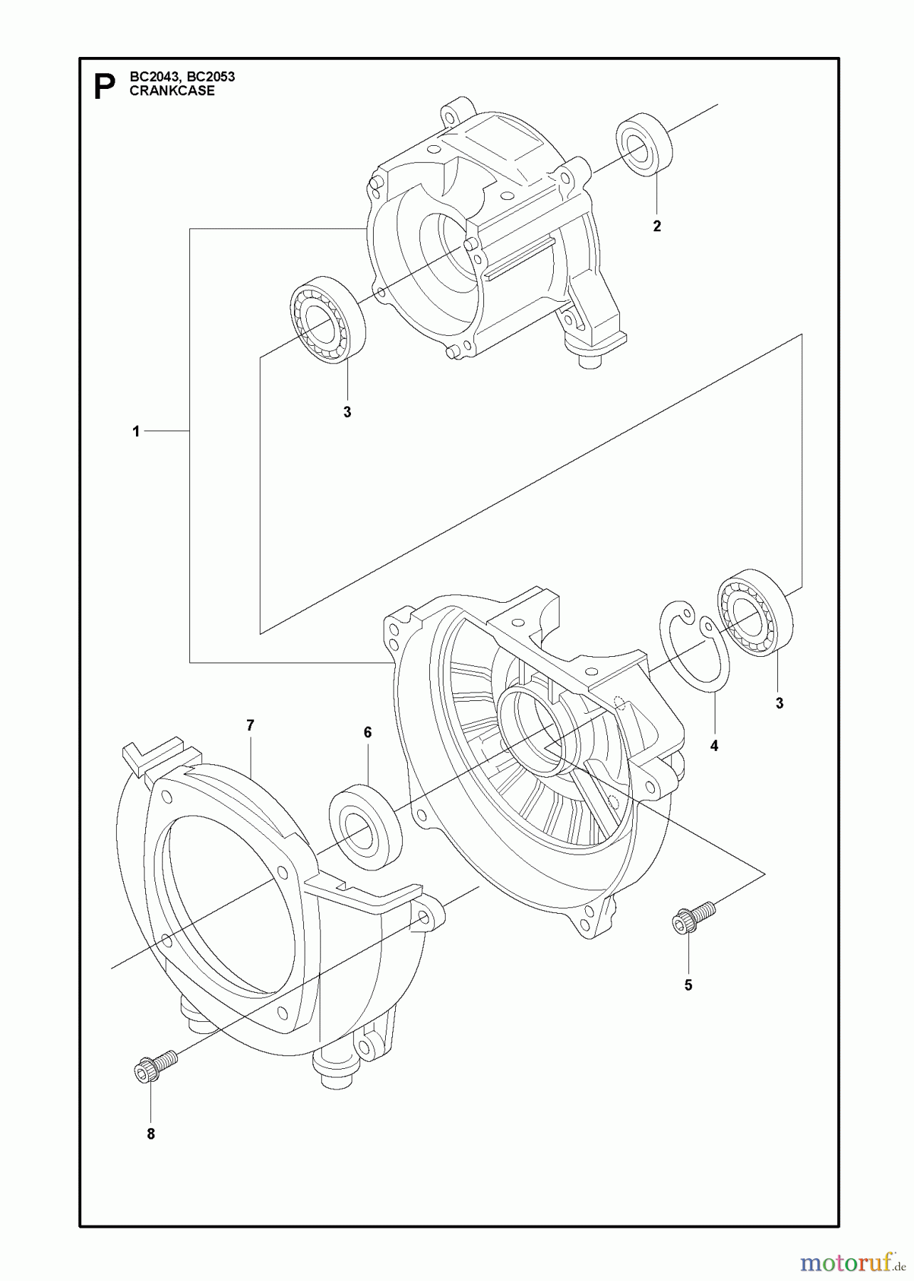  Jonsered Motorsensen, Trimmer BC2043 - Jonsered Brushcutter (2010-01) CRANKCASE