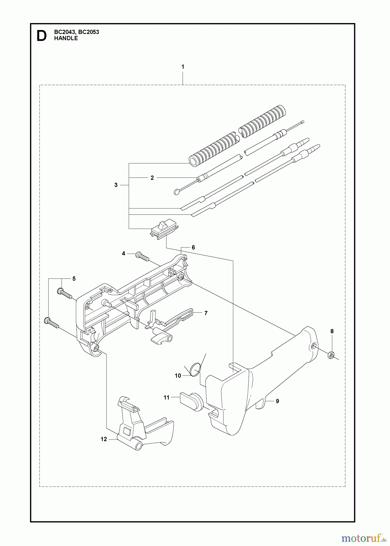  Jonsered Motorsensen, Trimmer BC2043 - Jonsered Brushcutter (2010-01) THROTTLE CONTROLS