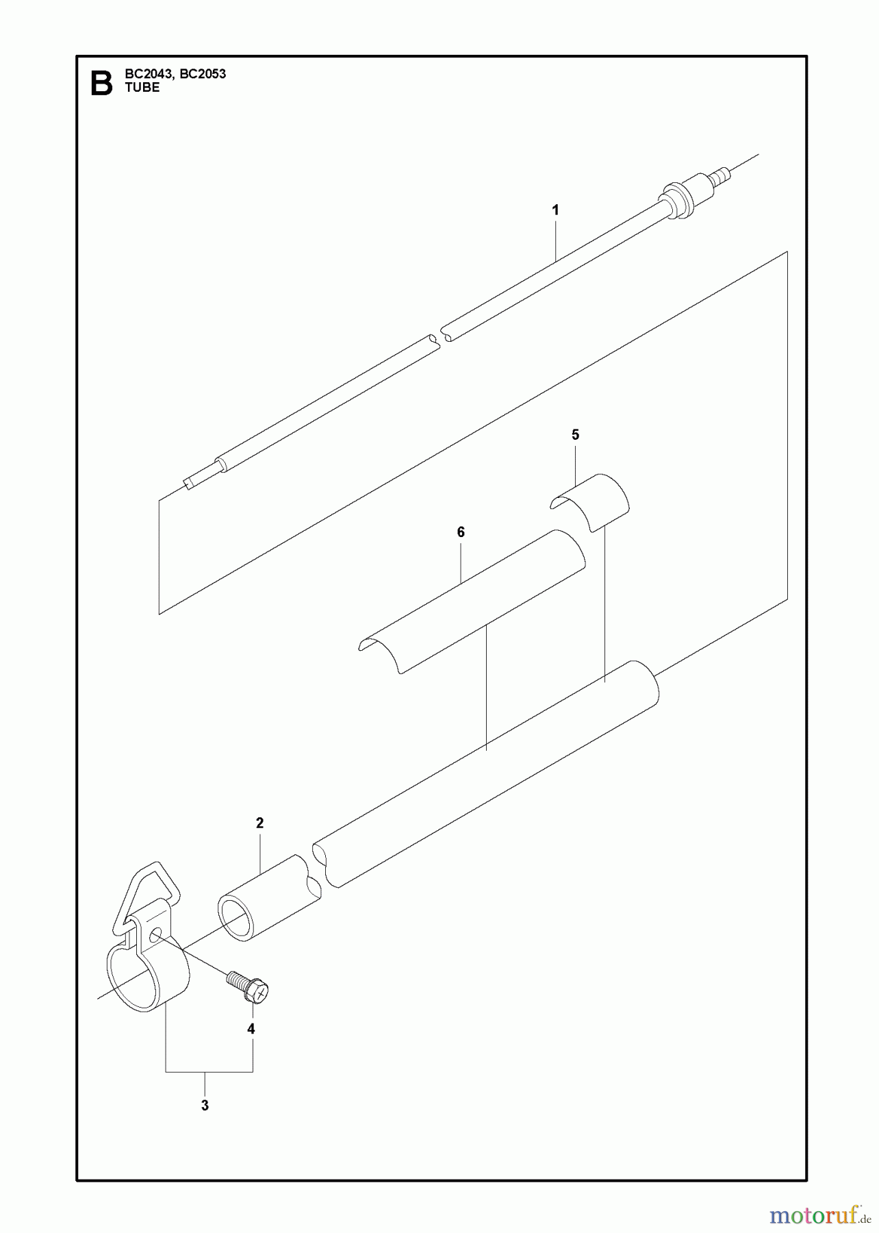 Jonsered Motorsensen, Trimmer BC2043 - Jonsered Brushcutter (2010-01) TUBE
