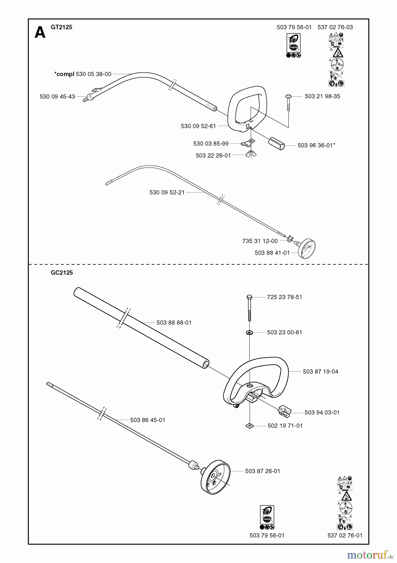  Jonsered Motorsensen, Trimmer GC2125 - Jonsered String/Brush Trimmer (2003-03) SHAFT HANDLE #3