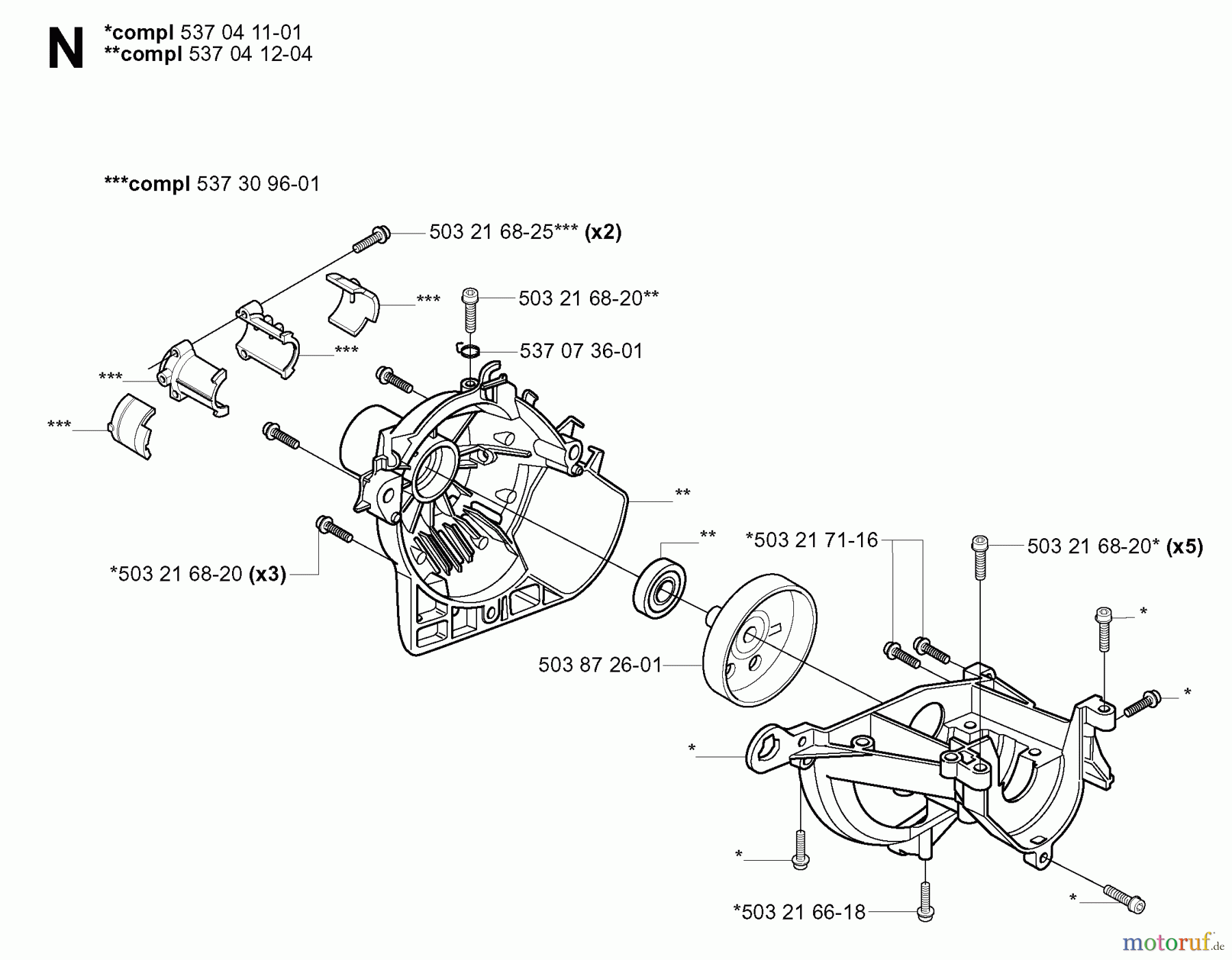  Jonsered Motorsensen, Trimmer BC2125 - Jonsered Brushcutter (2004-01) CRANKCASE