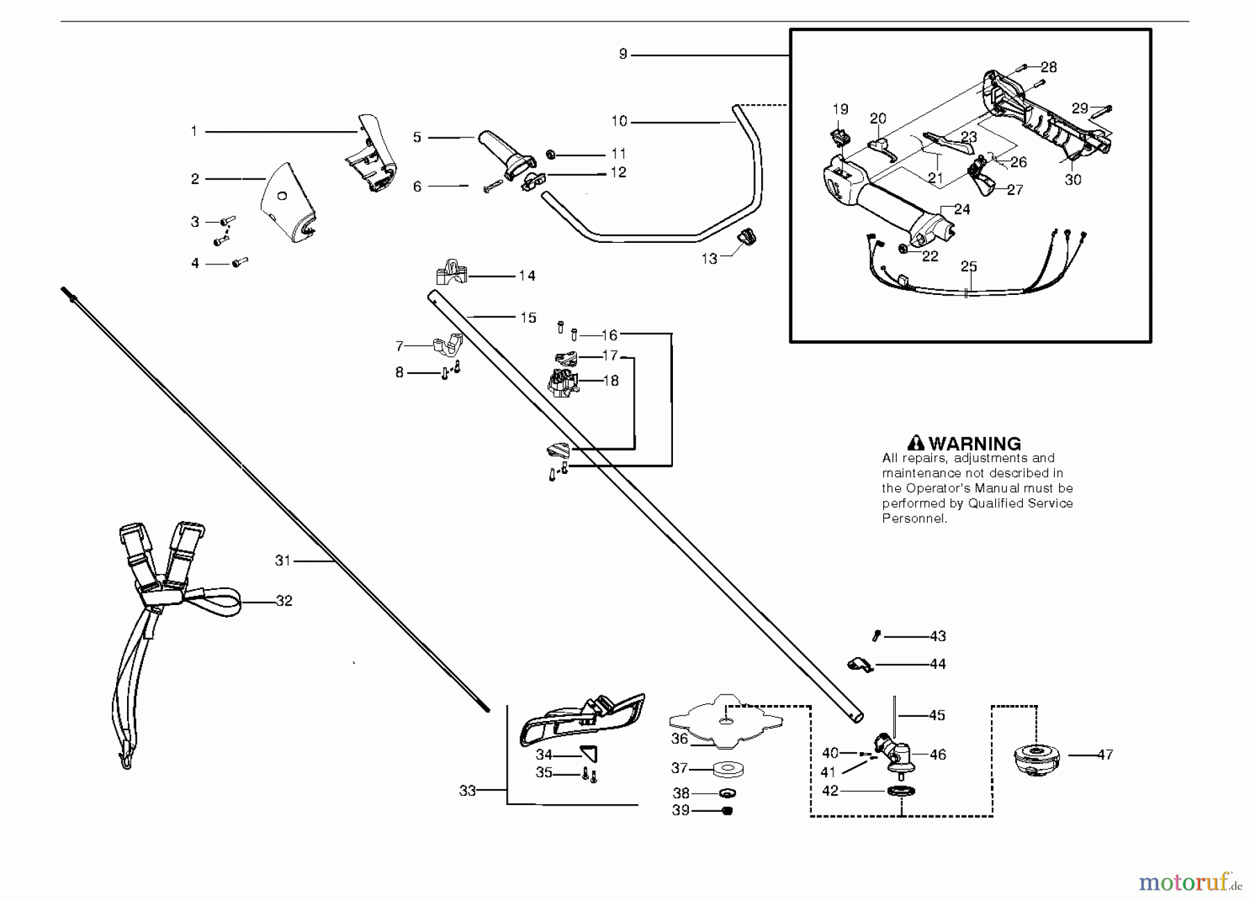  Jonsered Motorsensen, Trimmer BC2126 - Jonsered Brushcutter (2009-09) (Canada) SHAFT HANDLE