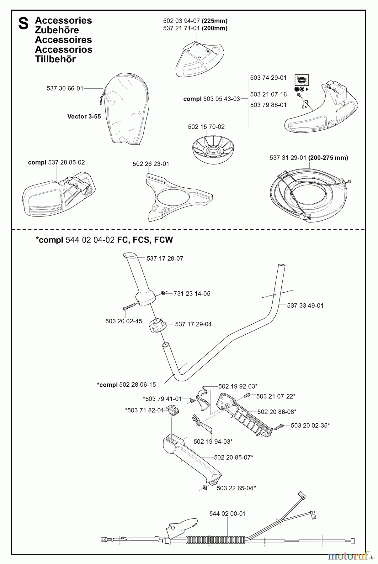  Jonsered Motorsensen, Trimmer FC2145 - Jonsered String/Brush Trimmer (2006-10) ACCESSORIES #1