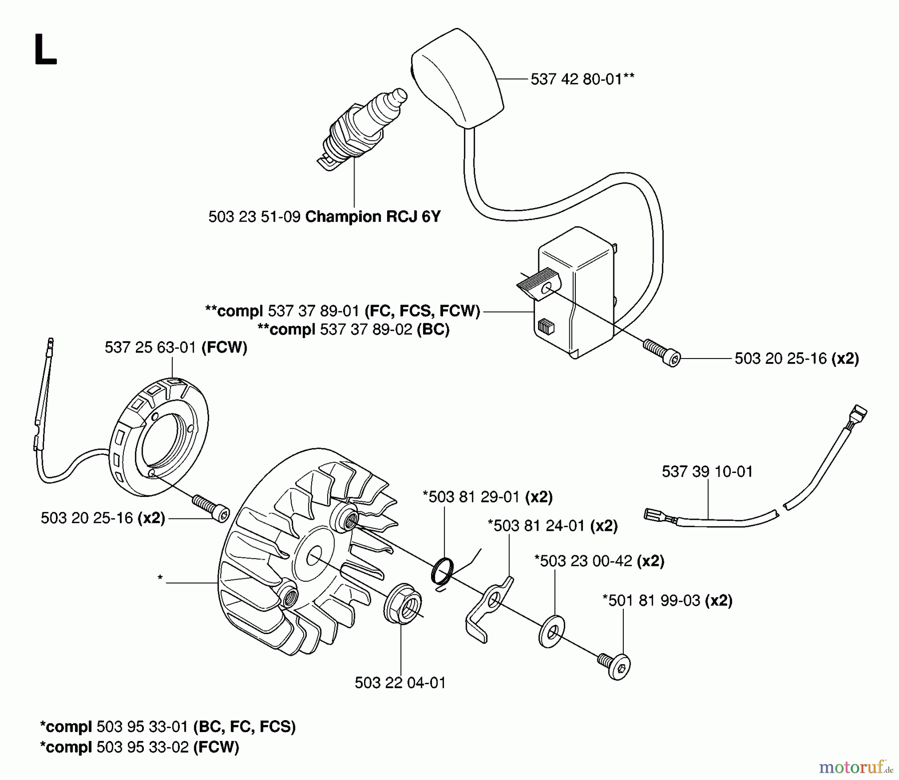  Jonsered Motorsensen, Trimmer BC2145 - Jonsered Brushcutter (2006-01) IGNITION SYSTEM