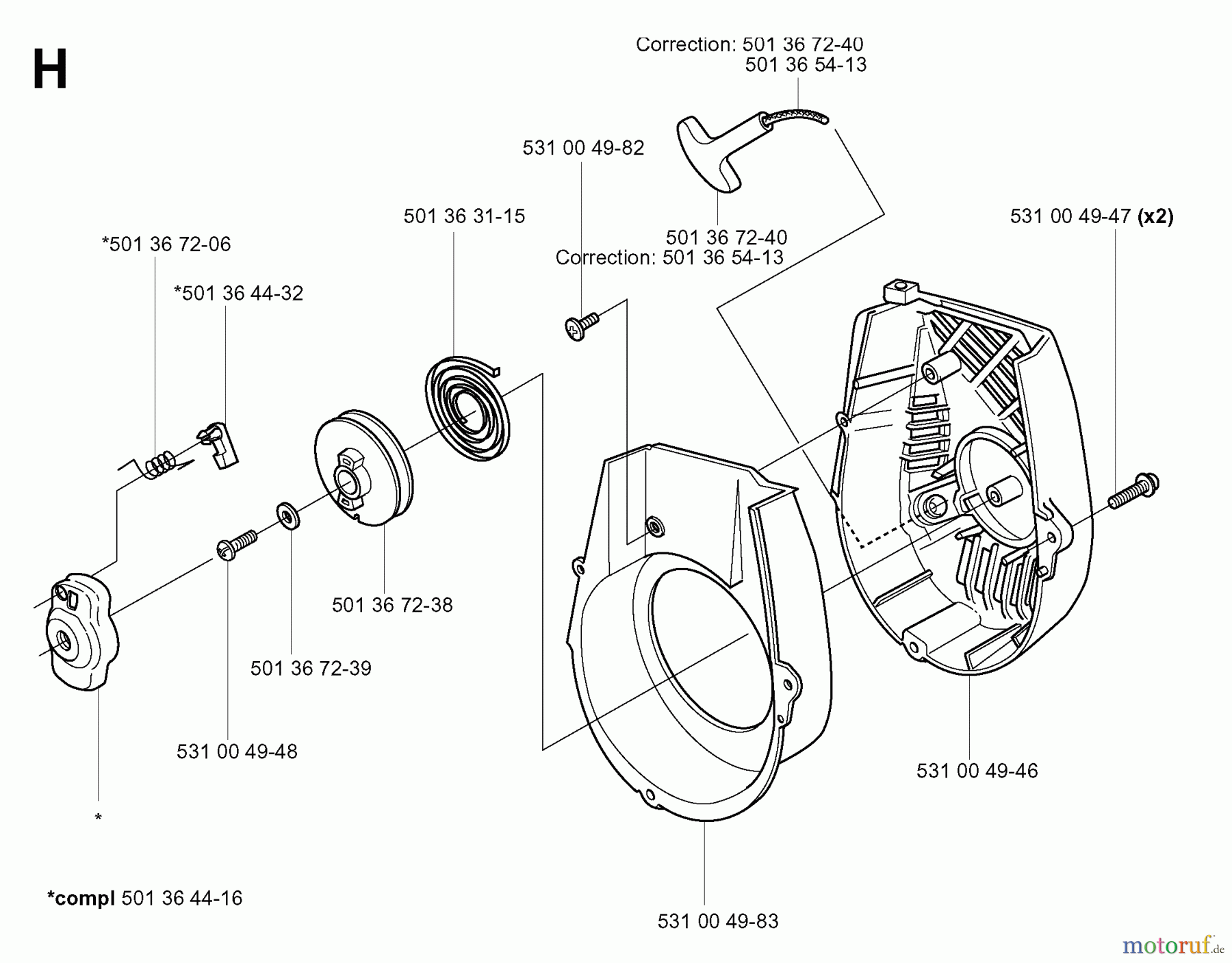  Jonsered Heckenscheren HT2126 PRO TWIST - Jonsered Hedge Trimmer (2000-03) STARTER