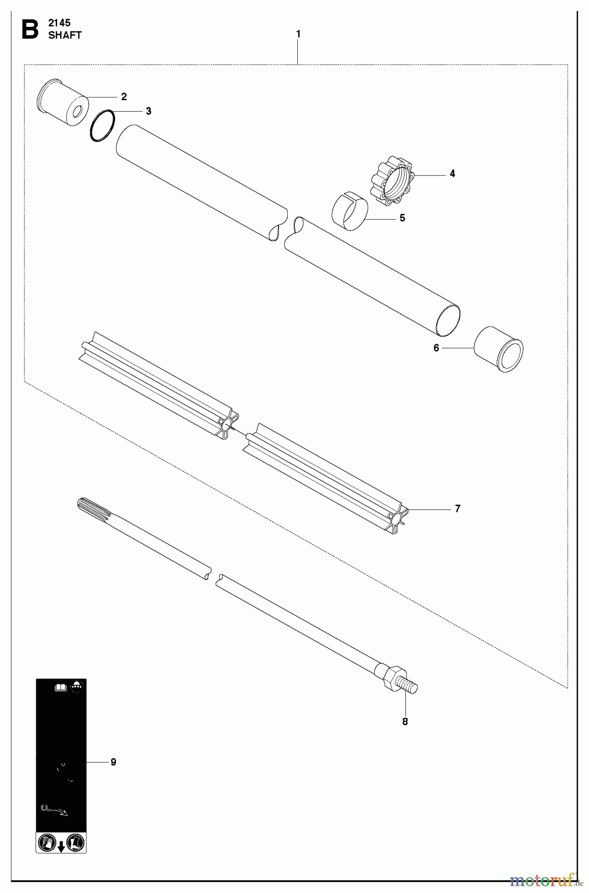  Jonsered Motorsensen, Trimmer BC2145 - Jonsered Brushcutter (2010-09) SHAFT