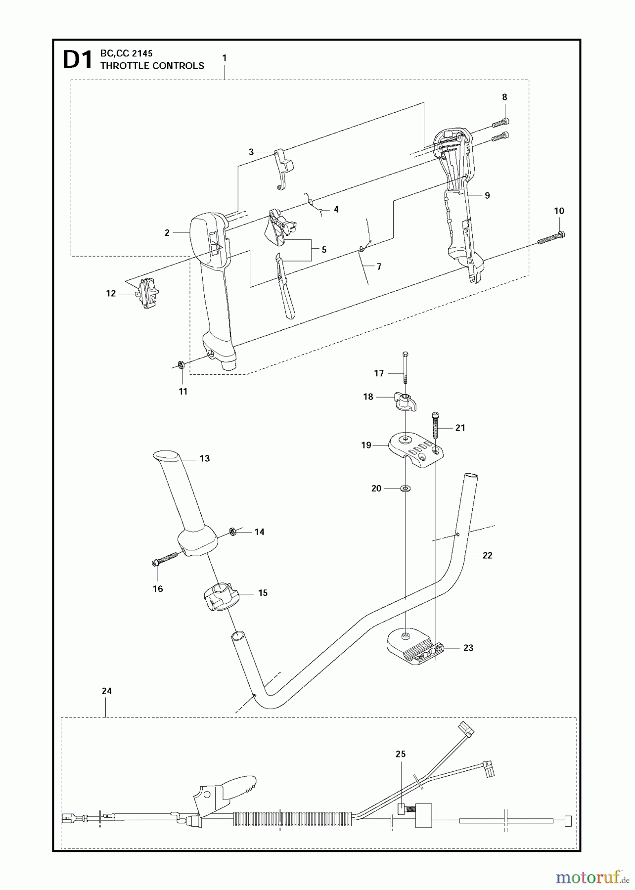  Jonsered Motorsensen, Trimmer BC2145 - Jonsered Brushcutter (2011-02) THROTTLE CONTROLS