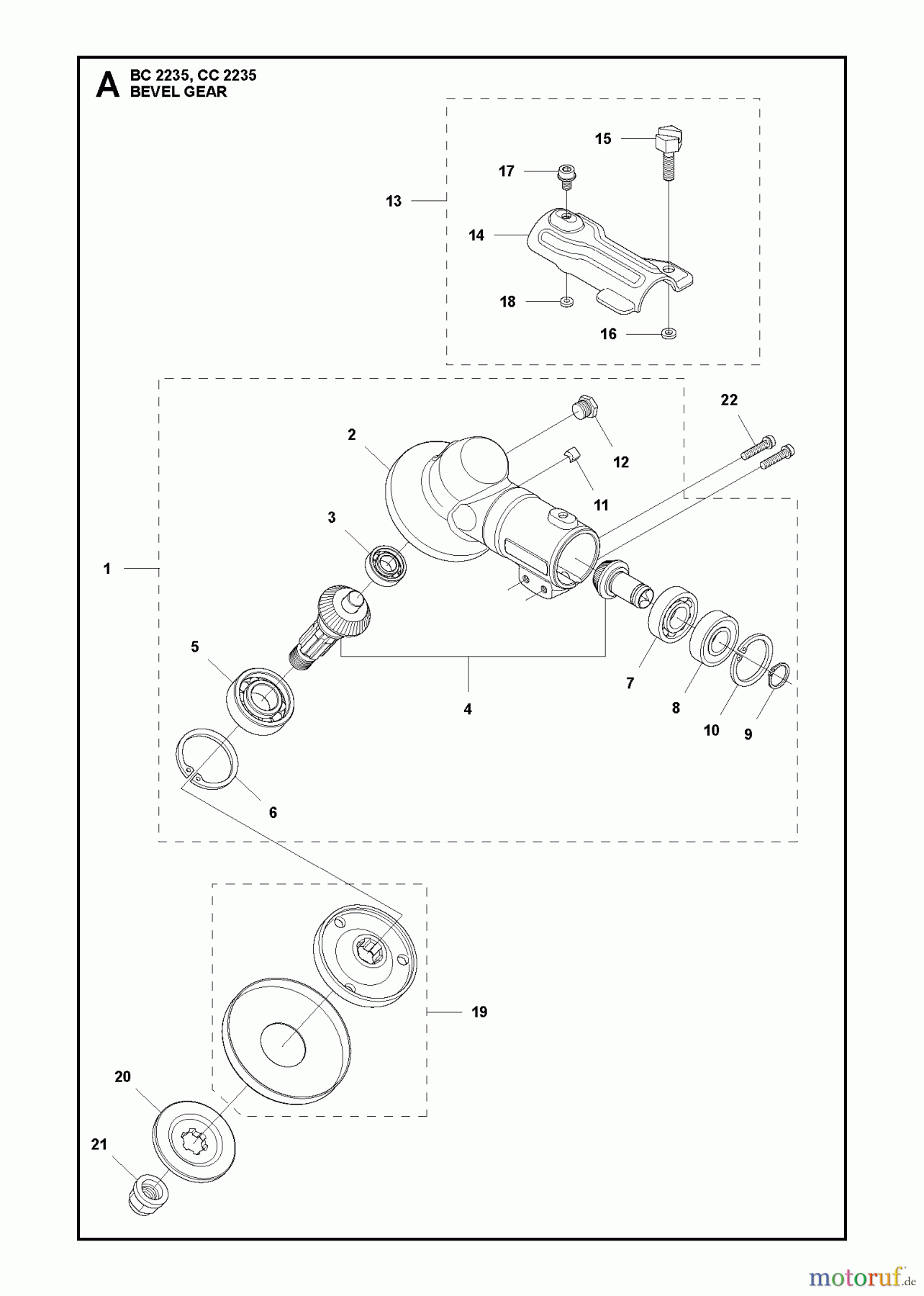  Jonsered Motorsensen, Trimmer BC2235 - Jonsered Brushcutter (2011-02) BEVEL GEAR