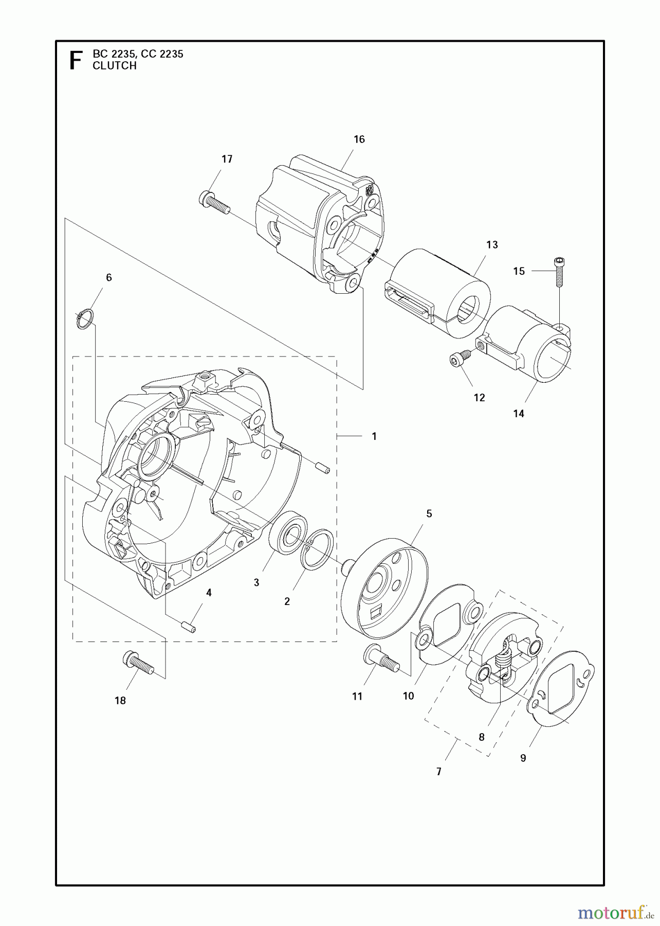  Jonsered Motorsensen, Trimmer BC2235 - Jonsered Brushcutter (2011-02) CLUTCH
