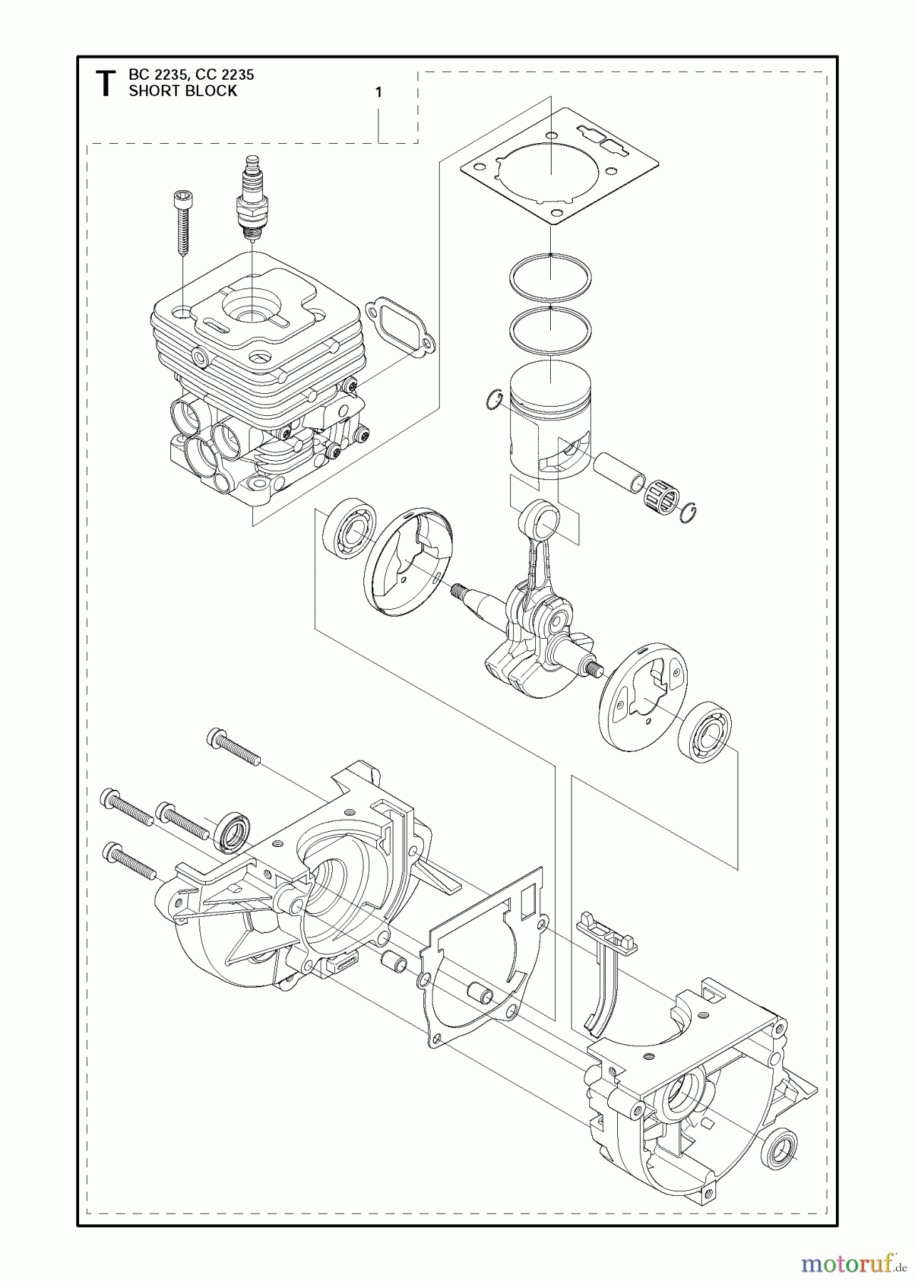  Jonsered Motorsensen, Trimmer BC2235 - Jonsered Brushcutter (2011-02) SHORT BLOCK