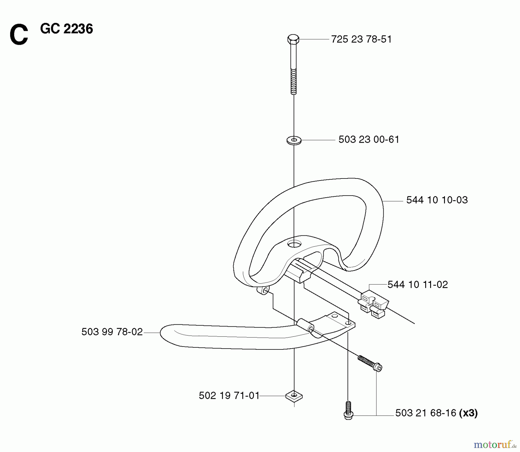  Jonsered Motorsensen, Trimmer GC2236 - Jonsered String/Brush Trimmer (2007-01) HANDLE
