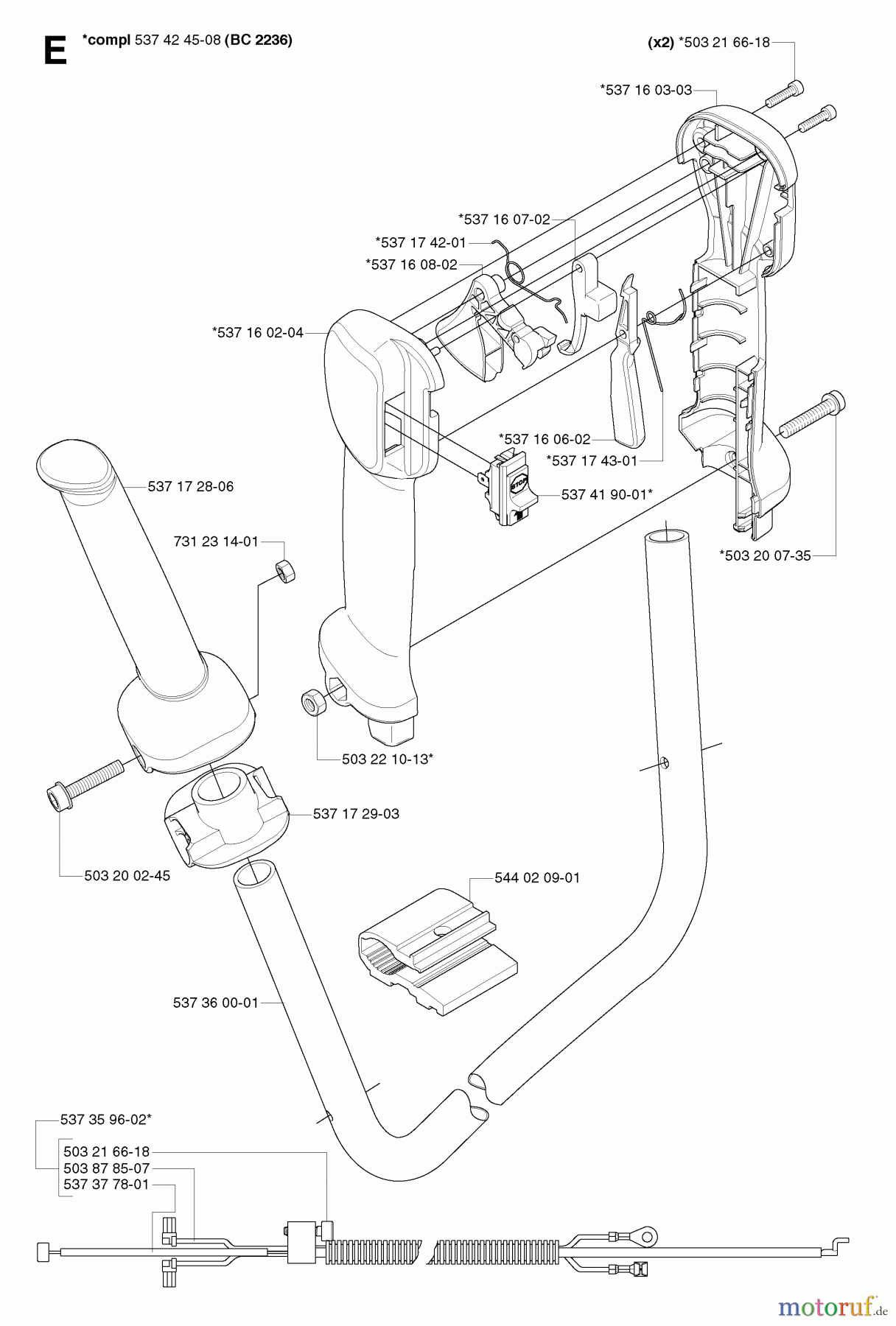  Jonsered Motorsensen, Trimmer BC2236 - Jonsered Brushcutter (2007-01) HANDLE CONTROLS #1