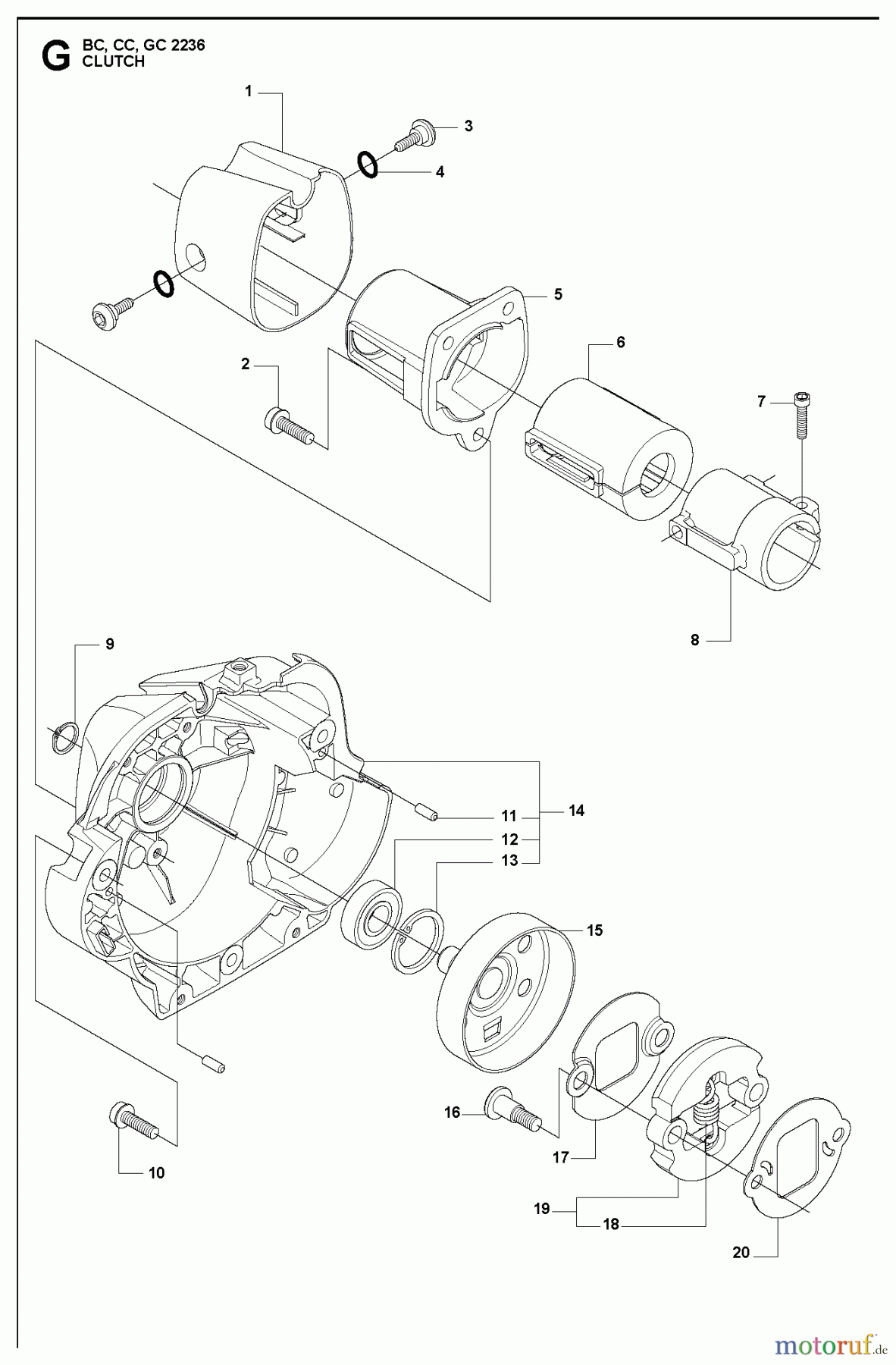  Jonsered Motorsensen, Trimmer BC2236 - Jonsered Brushcutter (2010-11) CLUTCH