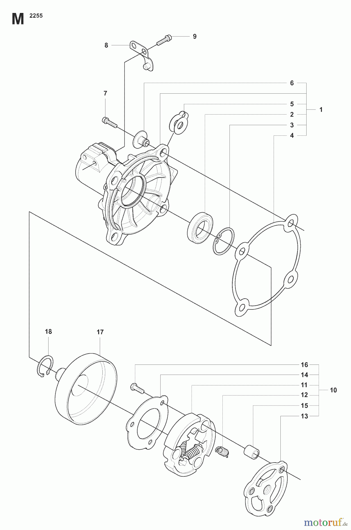  Jonsered Motorsensen, Trimmer FC2255 - Jonsered String/Brush Trimmer (2007-08) CLUTCH
