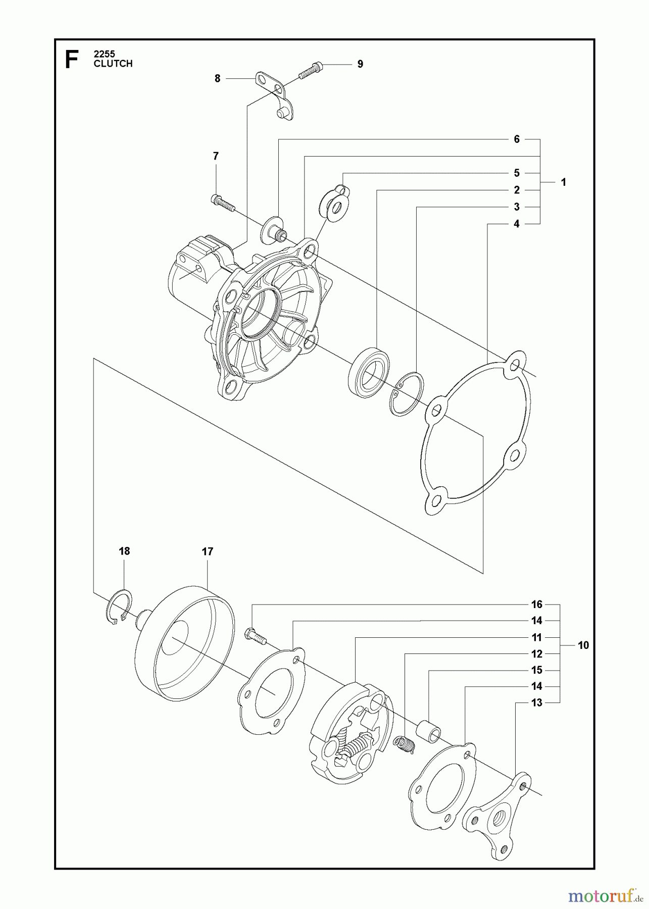  Jonsered Motorsensen, Trimmer FC2255 - Jonsered String/Brush Trimmer (2011-01) CLUTCH