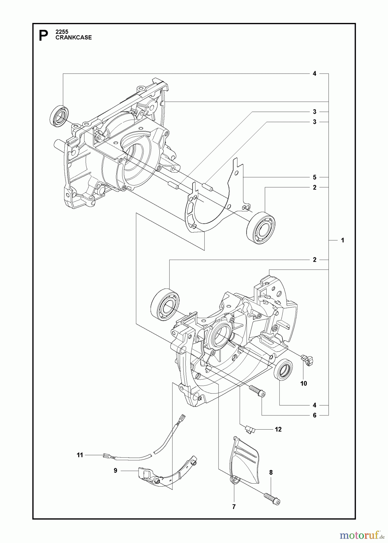  Jonsered Motorsensen, Trimmer BC2255 - Jonsered Brushcutter (2011-01) CRANKCASE